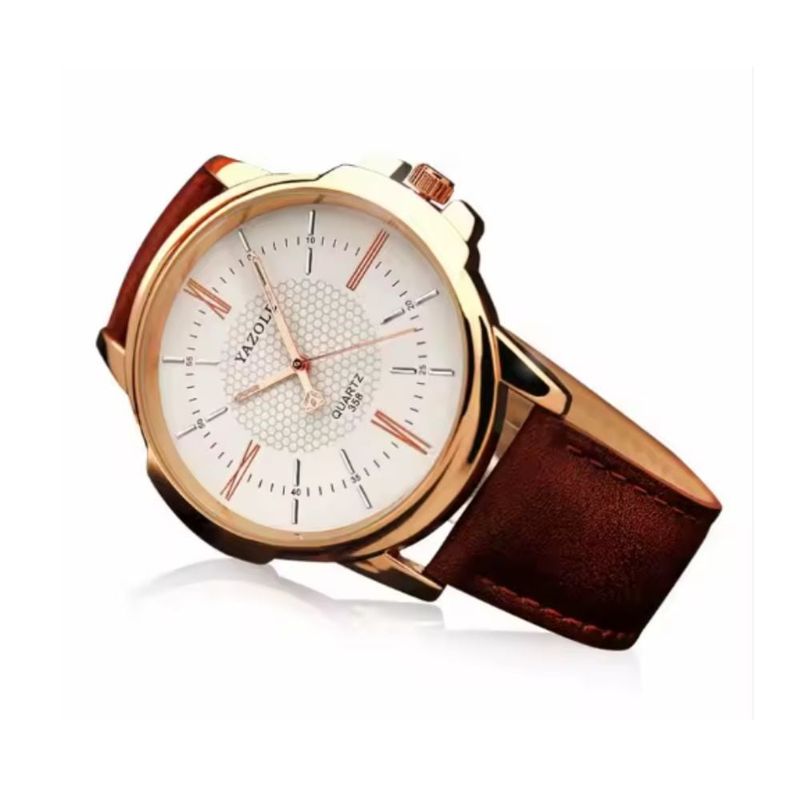 YAZOLE - Reloj Yazole de Hombre de Cuero Elegante