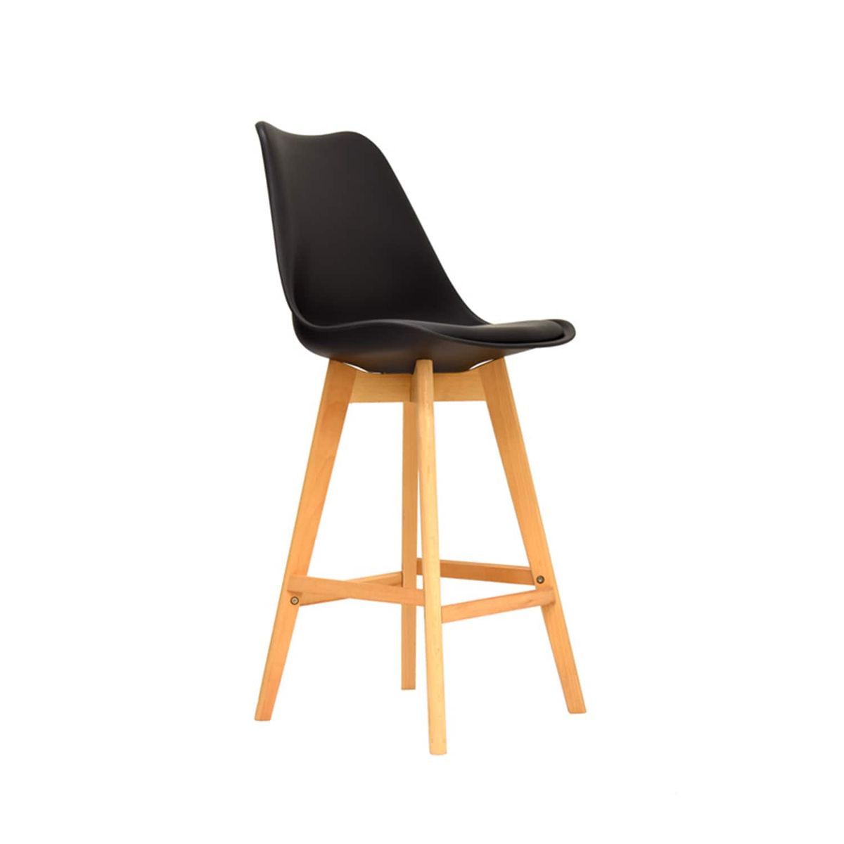 OFIDEAS - Silla Para Bar Fija Ema Color Negro Ofideas