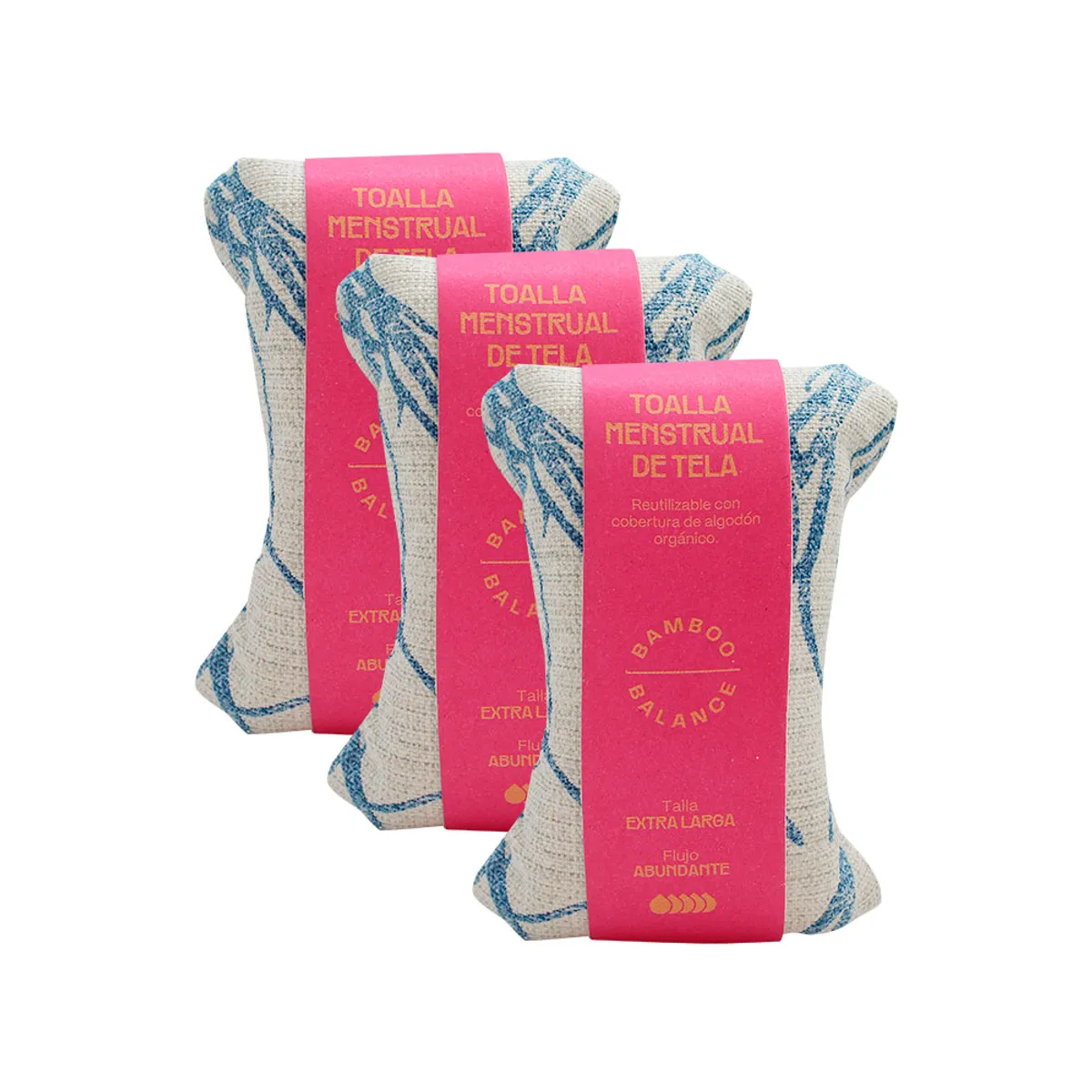 BAMBOO BALANCE - Toalla Higiénica Femenina de Tela Bamboo Balance Tripack XL Natural