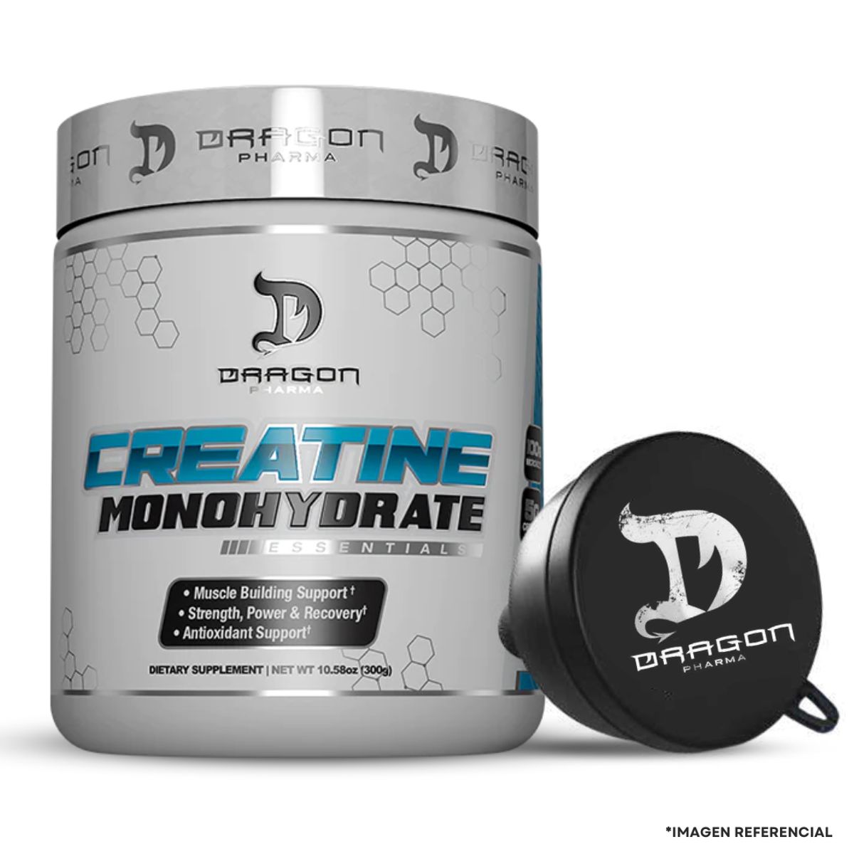 DRAG PHARMA - Creatina Dragon Pharma 300 g - Creatina Monohidratada y Micronizada + Embudo Dragon Pharma