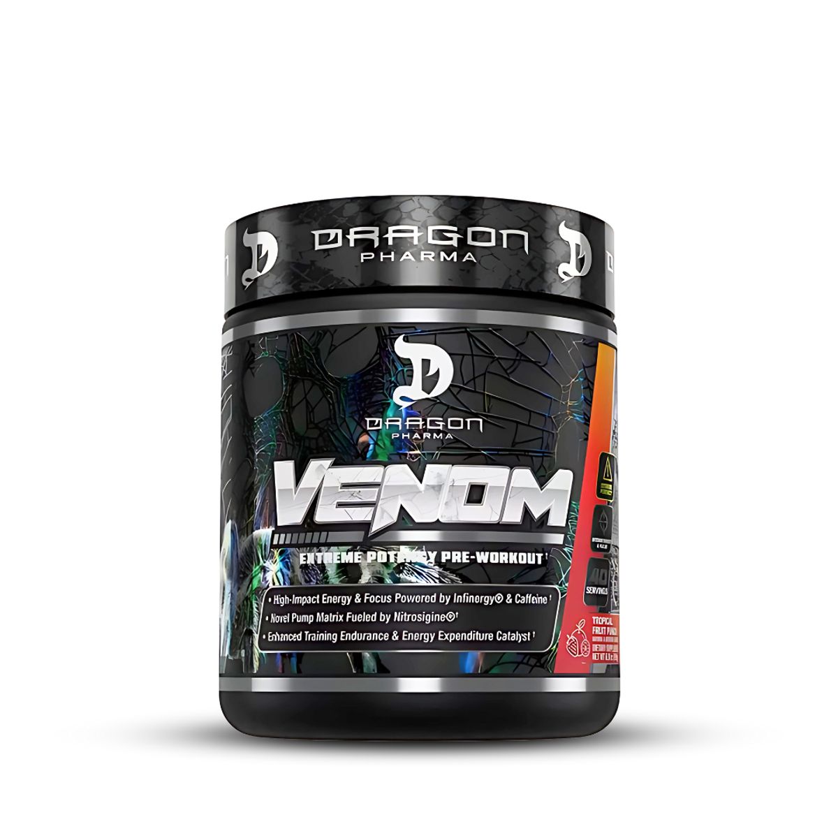 DRAG PHARMA - Black Viper 90 cap + Pre entreno Venom Dragon Pharma - Fruit Punch