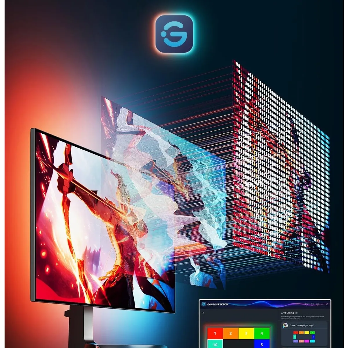 GOVEE - Tira led inteligente para monitores de 27-34 Govee G1