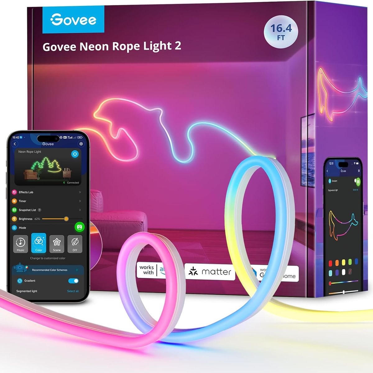 GOVEE - Tira De Luces Led Estilo Neon Govee Rope 2 De 5 Metros