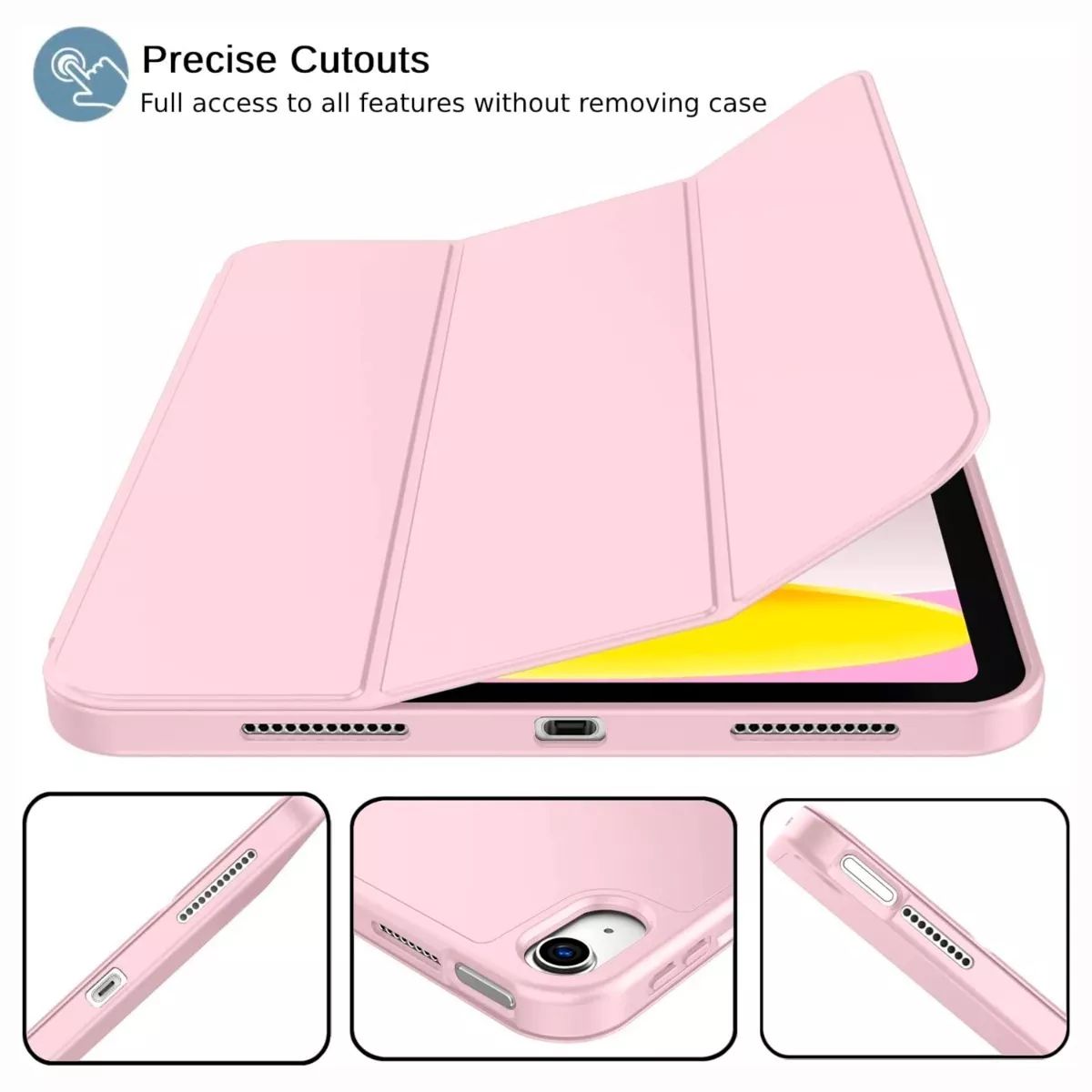 GENERICO - Case iPad Air 11 6ta generacion Smart cover funda - Rosa
