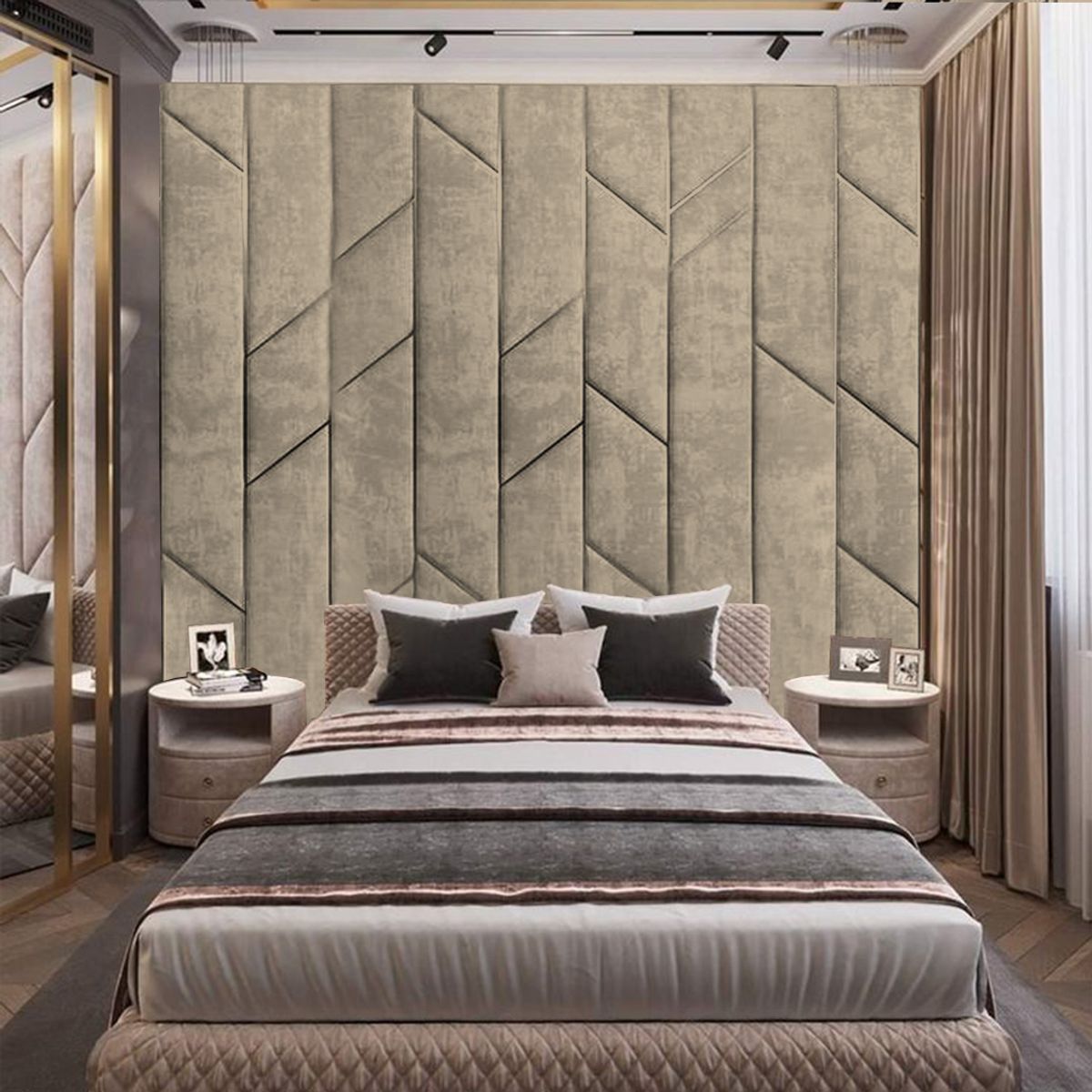 BARAKA HOME - Cabecera Farum Queen - Beige Claro