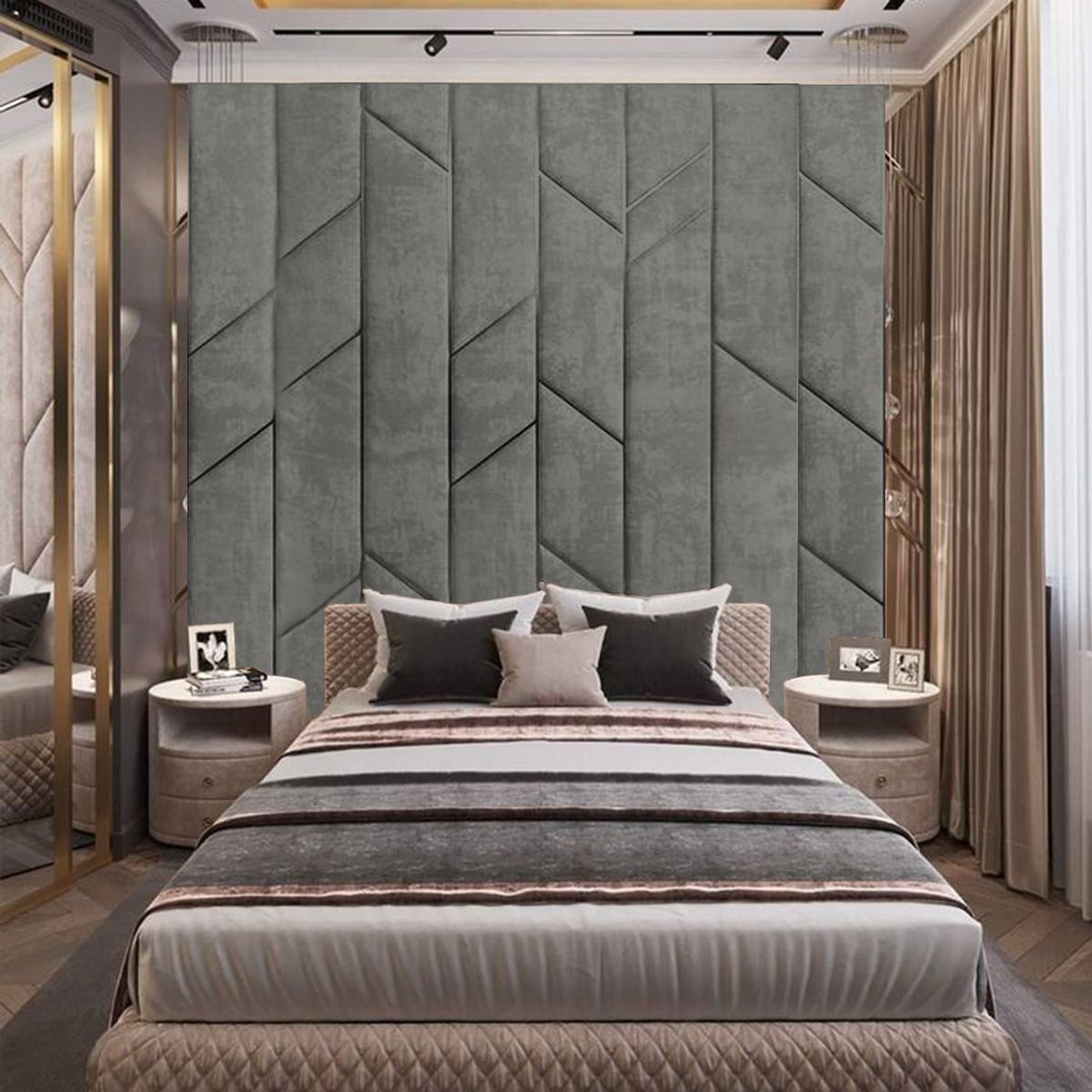 BARAKA HOME - Cabecera Farum 2 Plz - Gris Oscuro