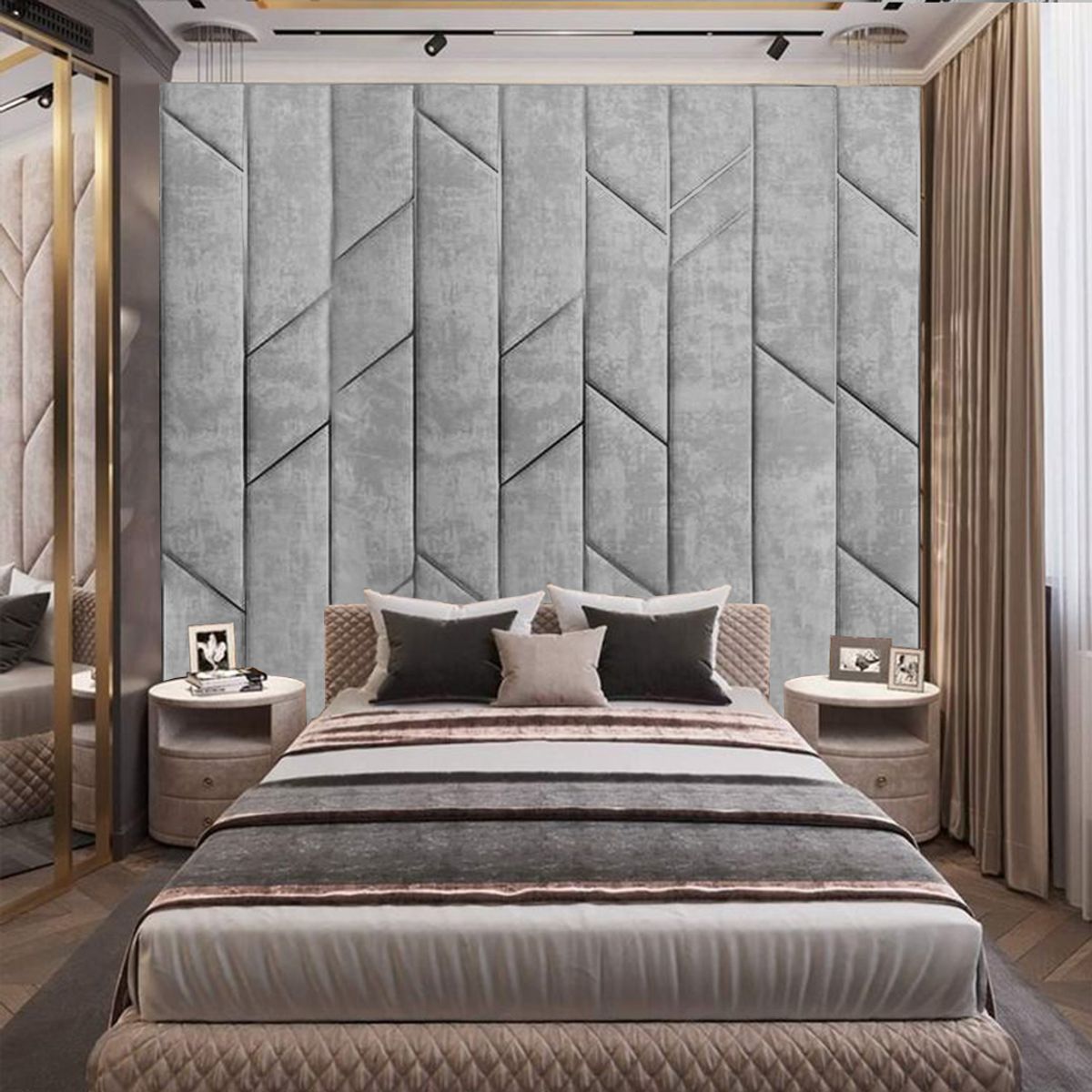 BARAKA HOME - Cabecera Farum Queen - Gris Claro