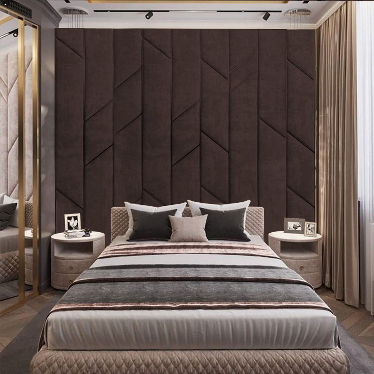 BARAKA HOME - Cabecera Farum Queen - Chocolate