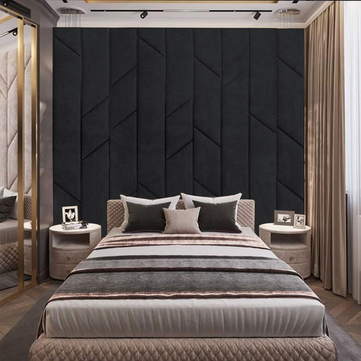 BARAKA HOME - Cabecera Farum Queen - Negro