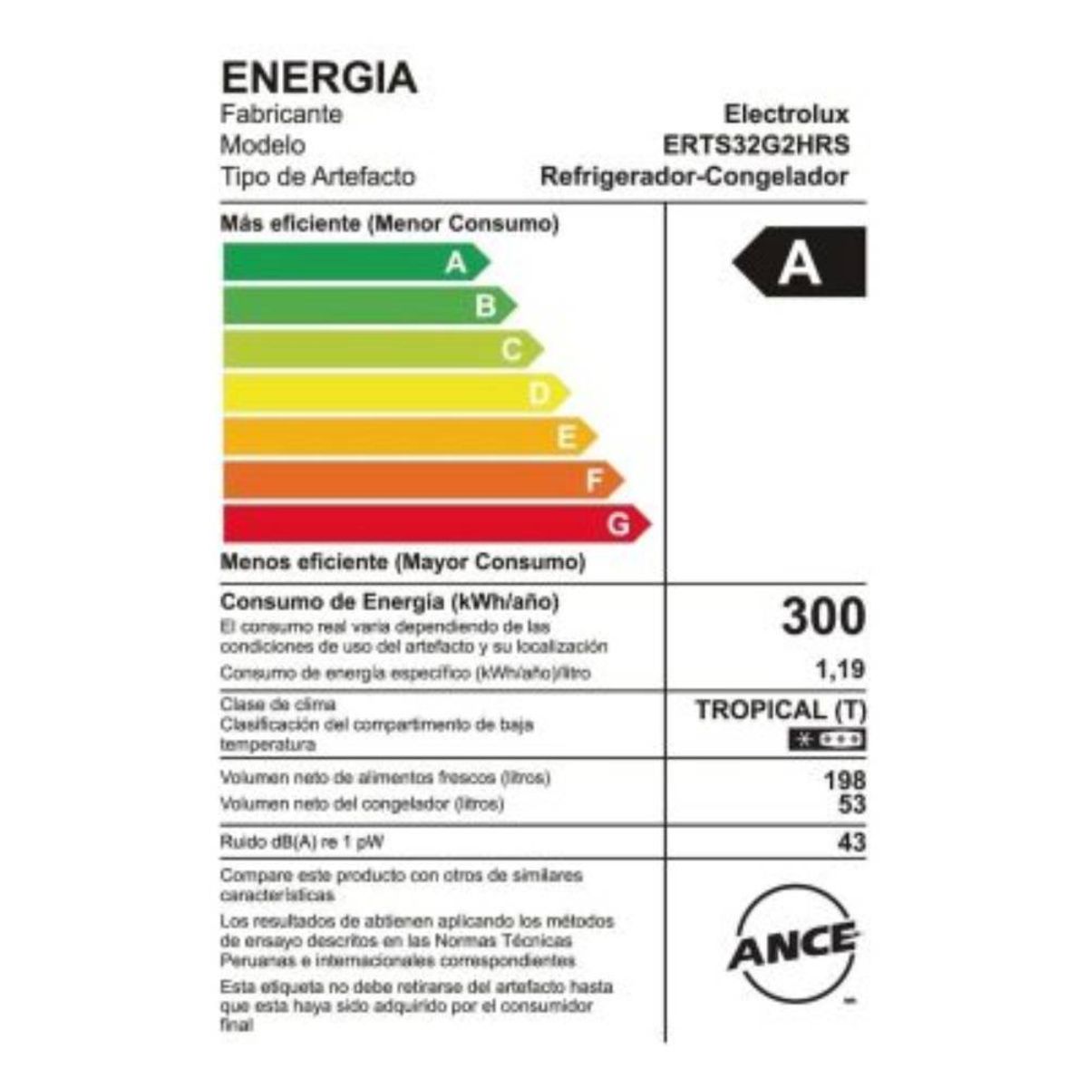 ELECTROLUX - Refrigeradora Electrolux 251L No Frost ERTS32G2HRS