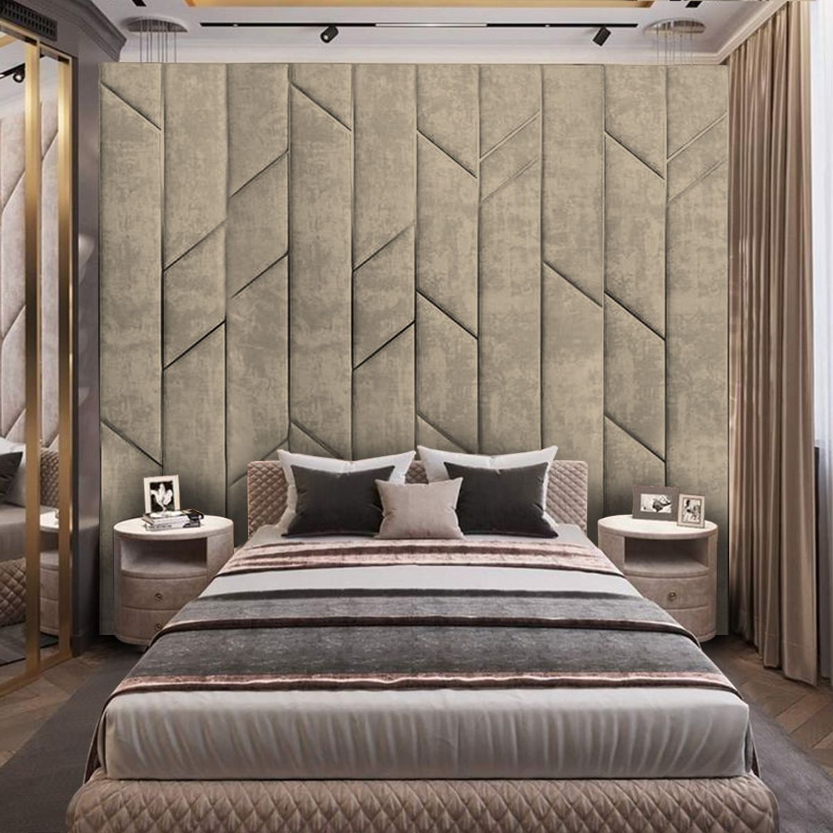 BARAKA HOME - Cabecera Farum King - Beige Claro