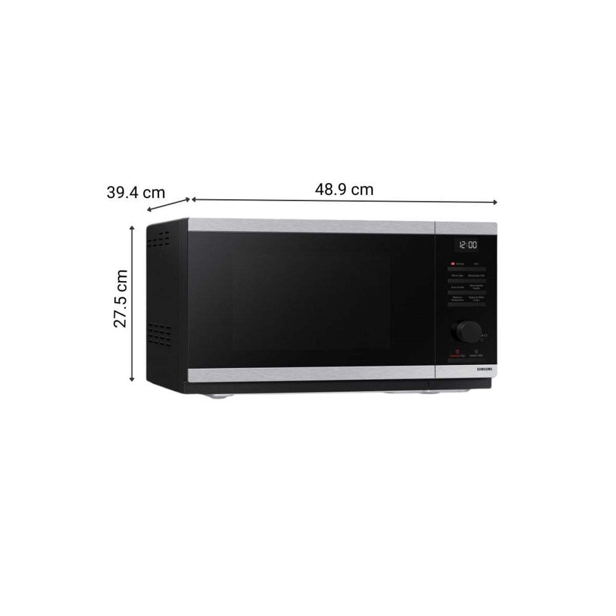 SAMSUNG - MICROONDAS SAMSUNG CON DORADOR 23lts Acero Inoxidable MG23DG4524ATPE