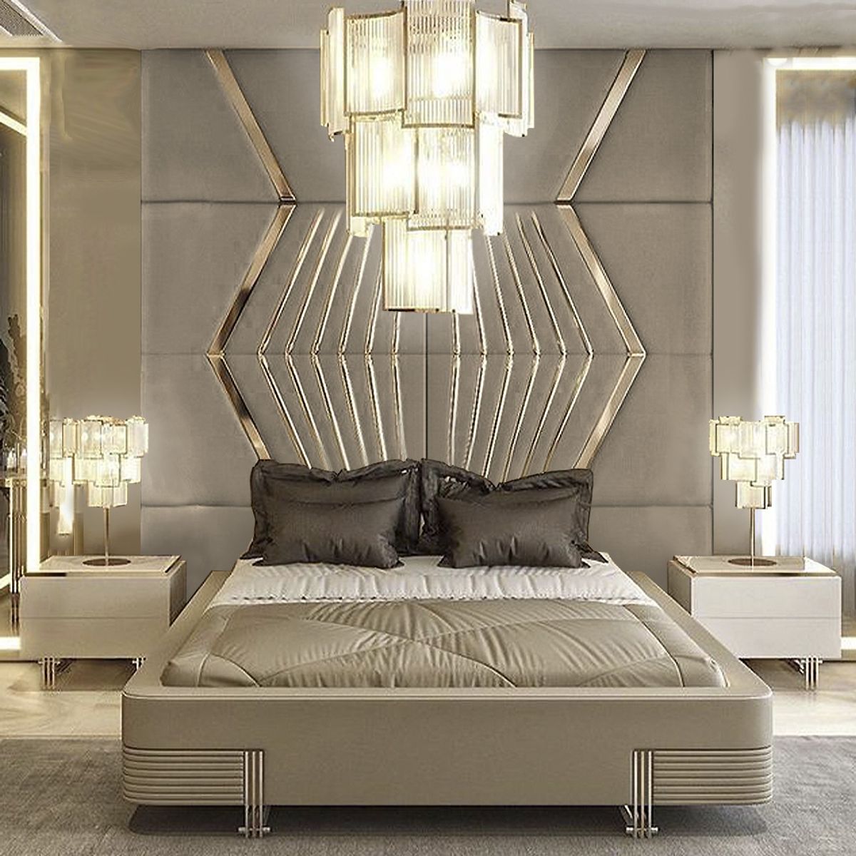 BARAKA HOME - Cabecera Viborg 1.5 Plz - Beige Claro