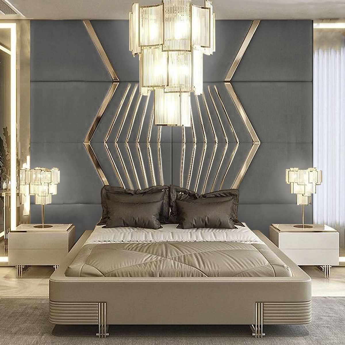 BARAKA HOME - Cabecera Viborg Queen - Gris Oscuro