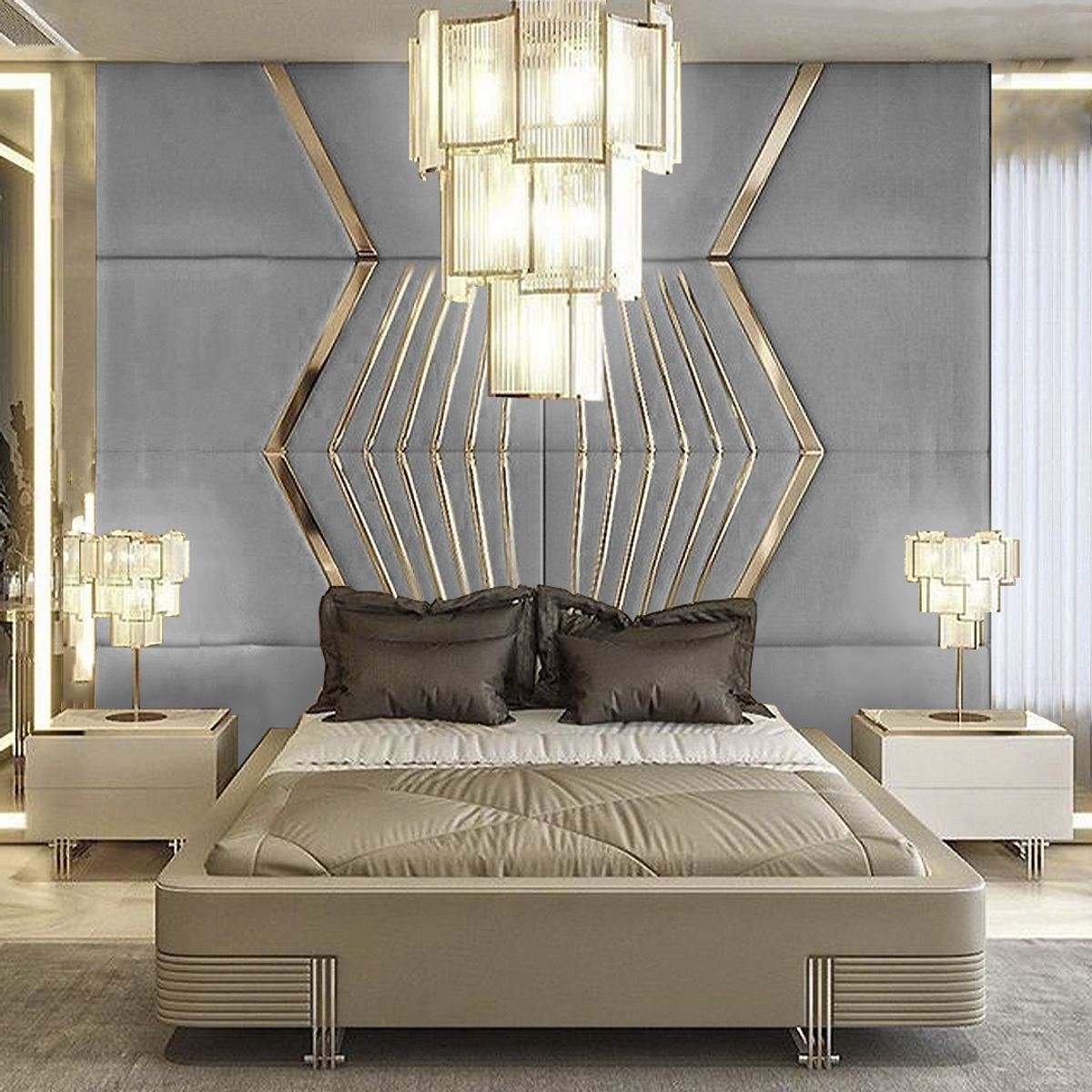 BARAKA HOME - Cabecera Viborg Queen - Gris Claro