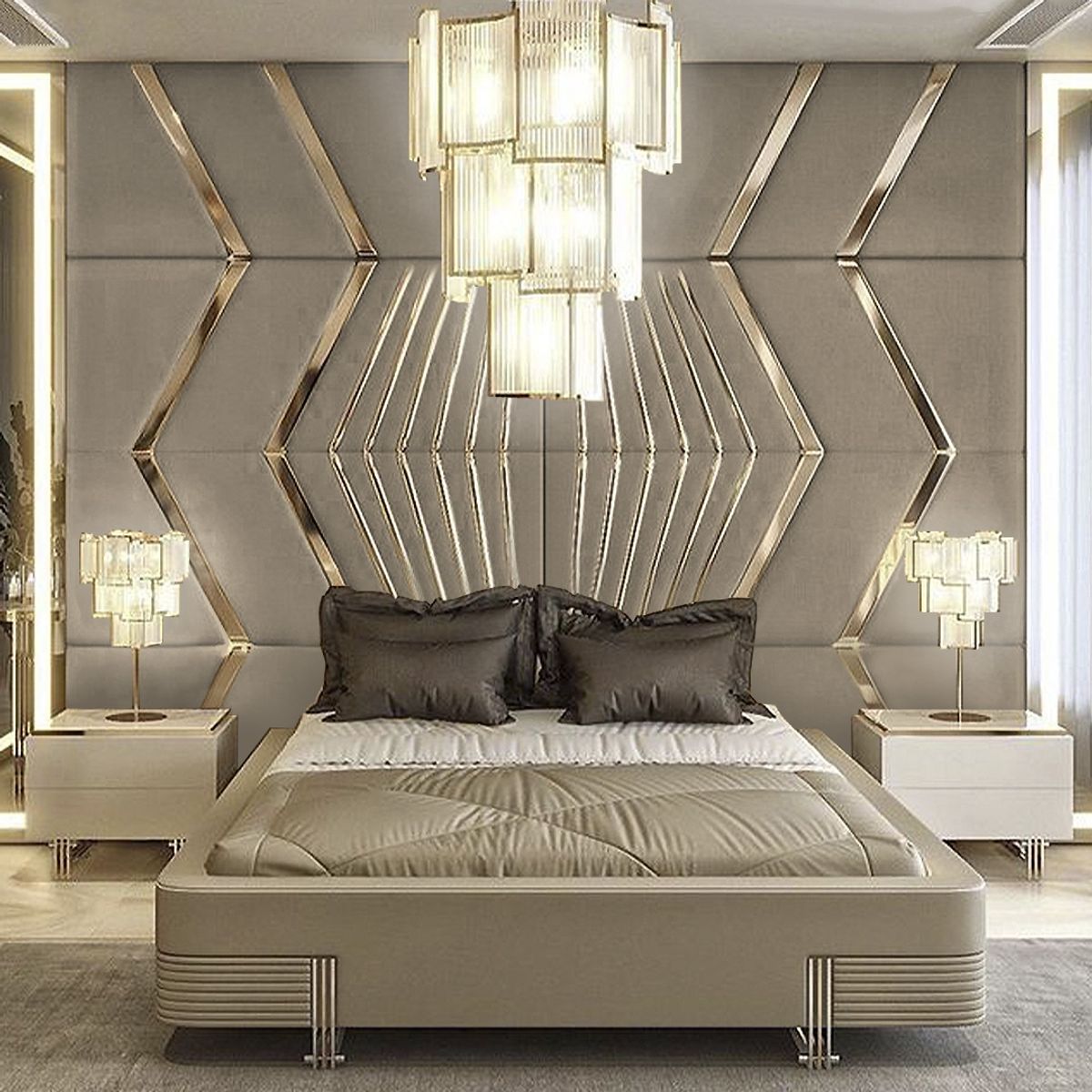 BARAKA HOME - Cabecera Viborg King - Beige Claro