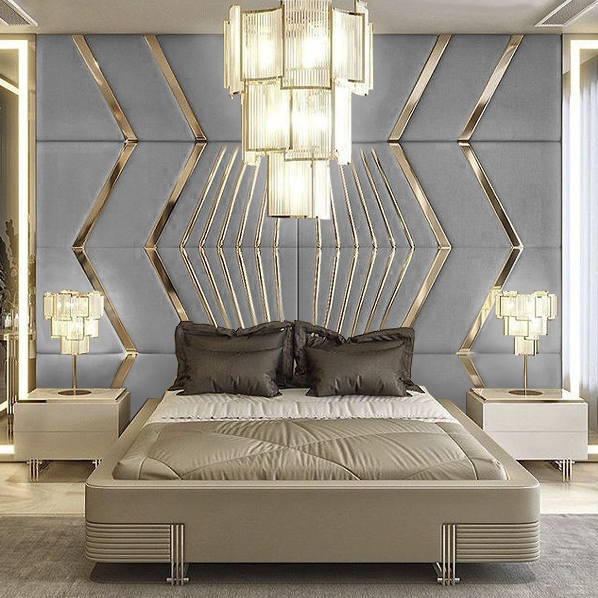 BARAKA HOME - Cabecera Viborg King - Gris Claro