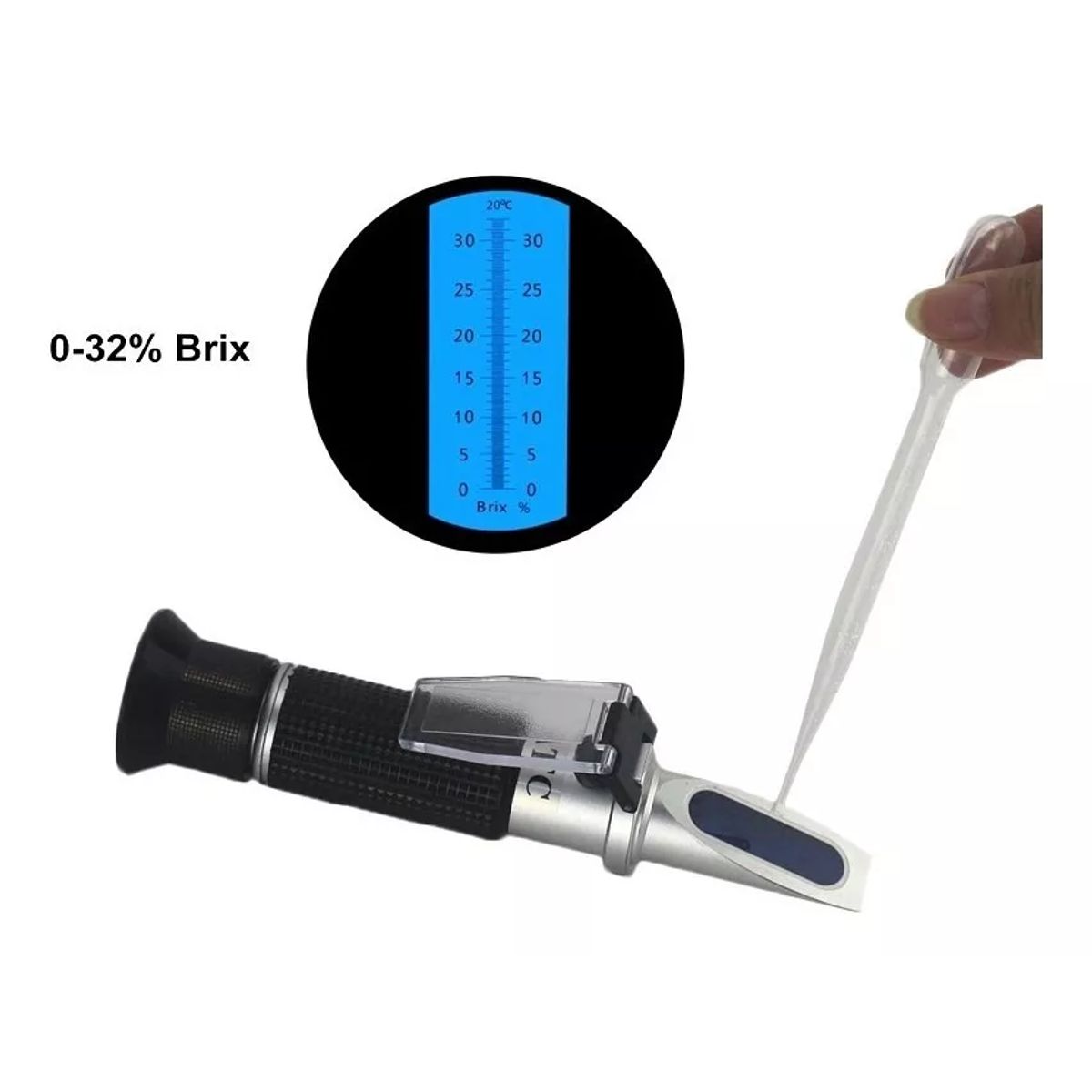 GENERICO - REFRACTÓMETRO ATC 0-32% BRIX VINO AZUCAR JUGO LECHE CERVEZA