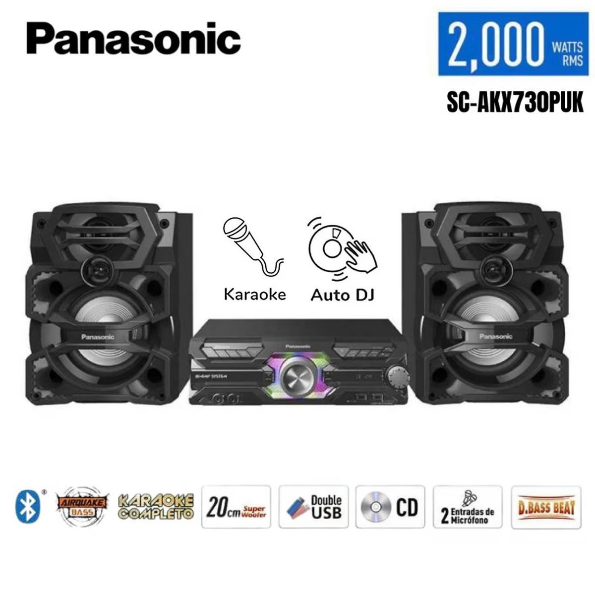 PANASONIC - Minicomponente Panasonic Bluetooth SC-AKX730PUK 2000W