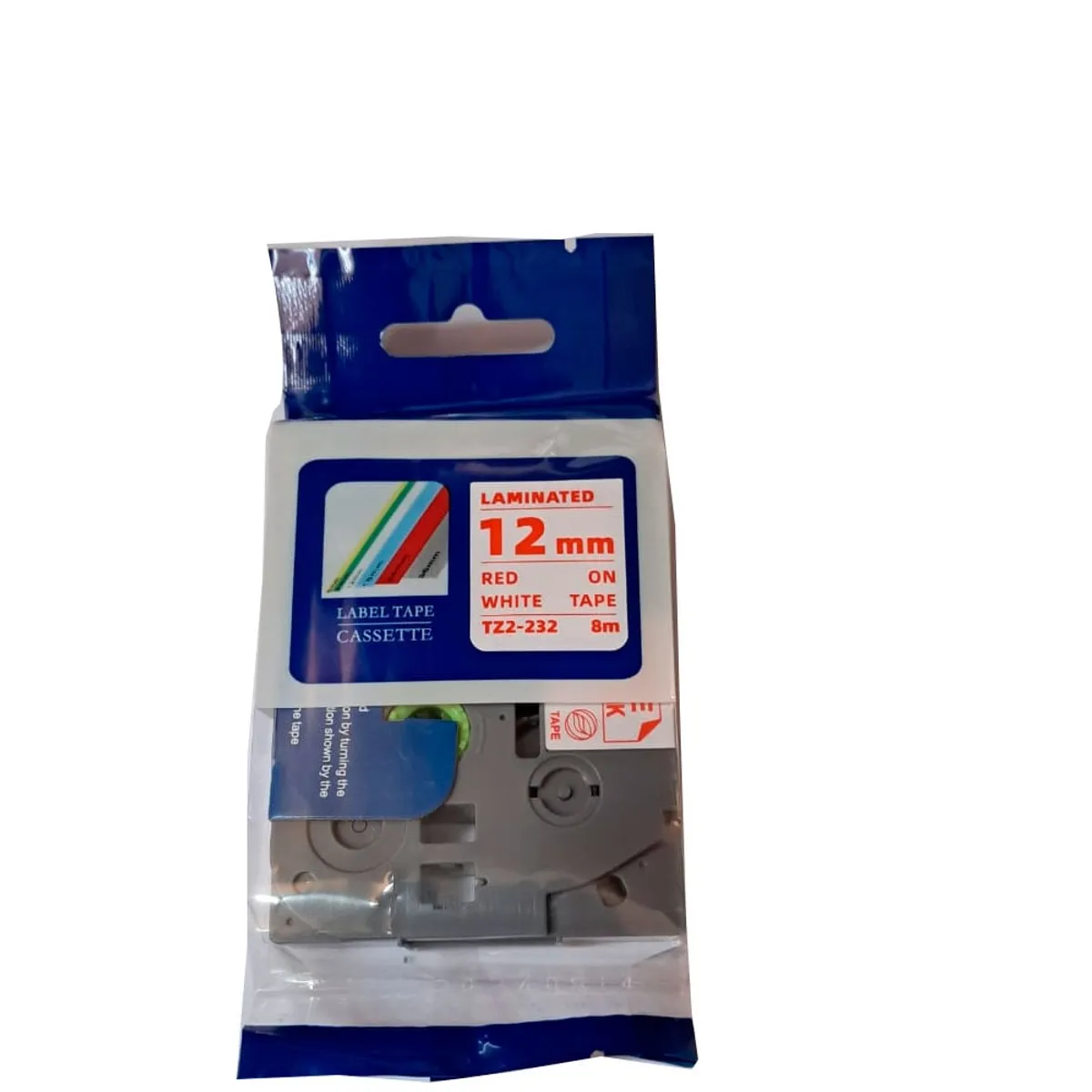 GENERICO - Tz2-232 Cinta Brother Compatible Letra Roja (12mm x 8 mts) tze-232