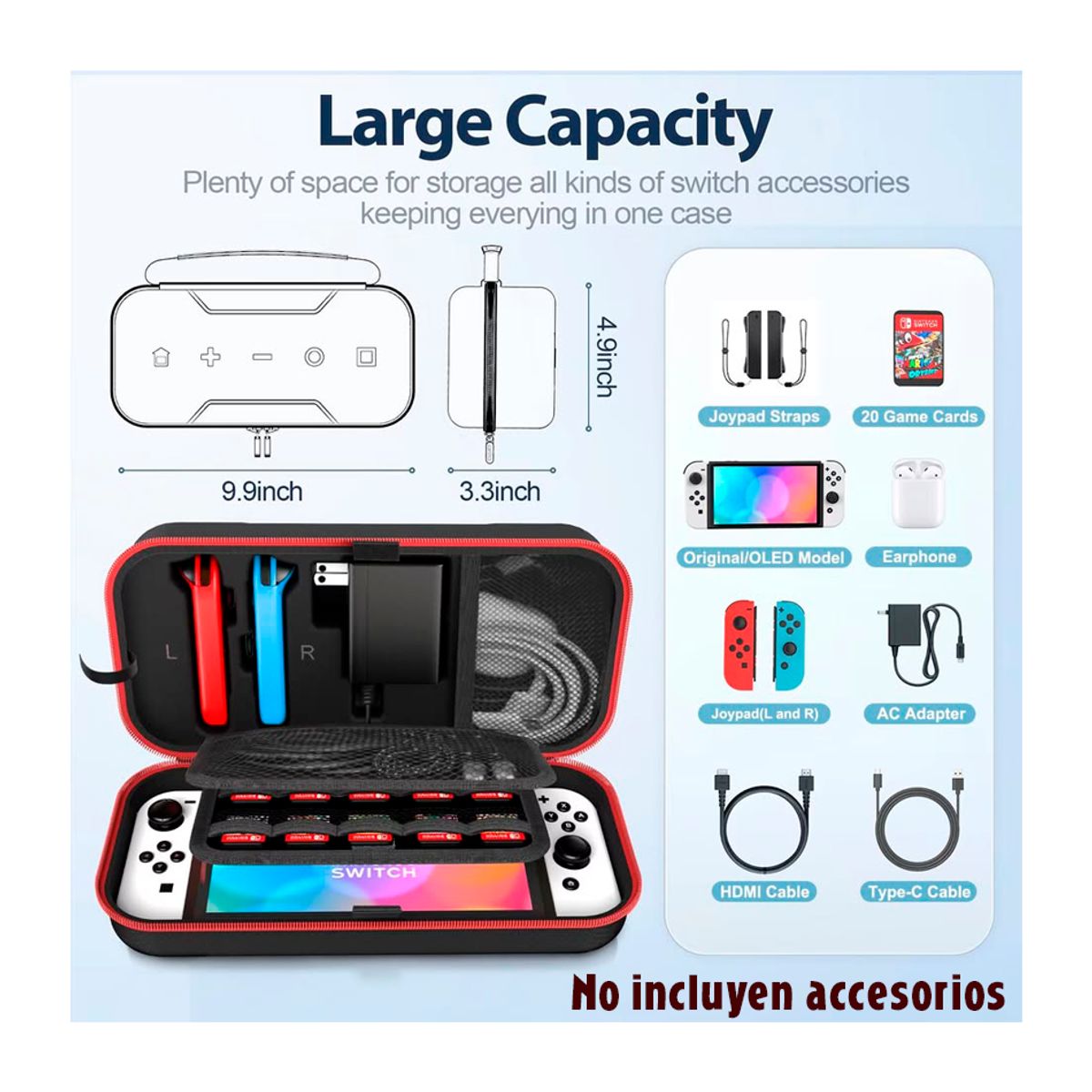 GENERICO - Estuche protector para switch oled portatil imperm