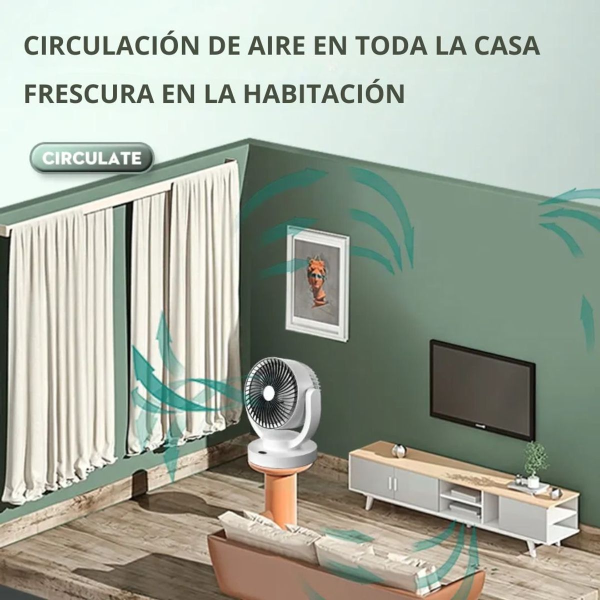 OEM - Ventilador Sobremesa 3 Velocidades para el Hogar Silencioso YH-169