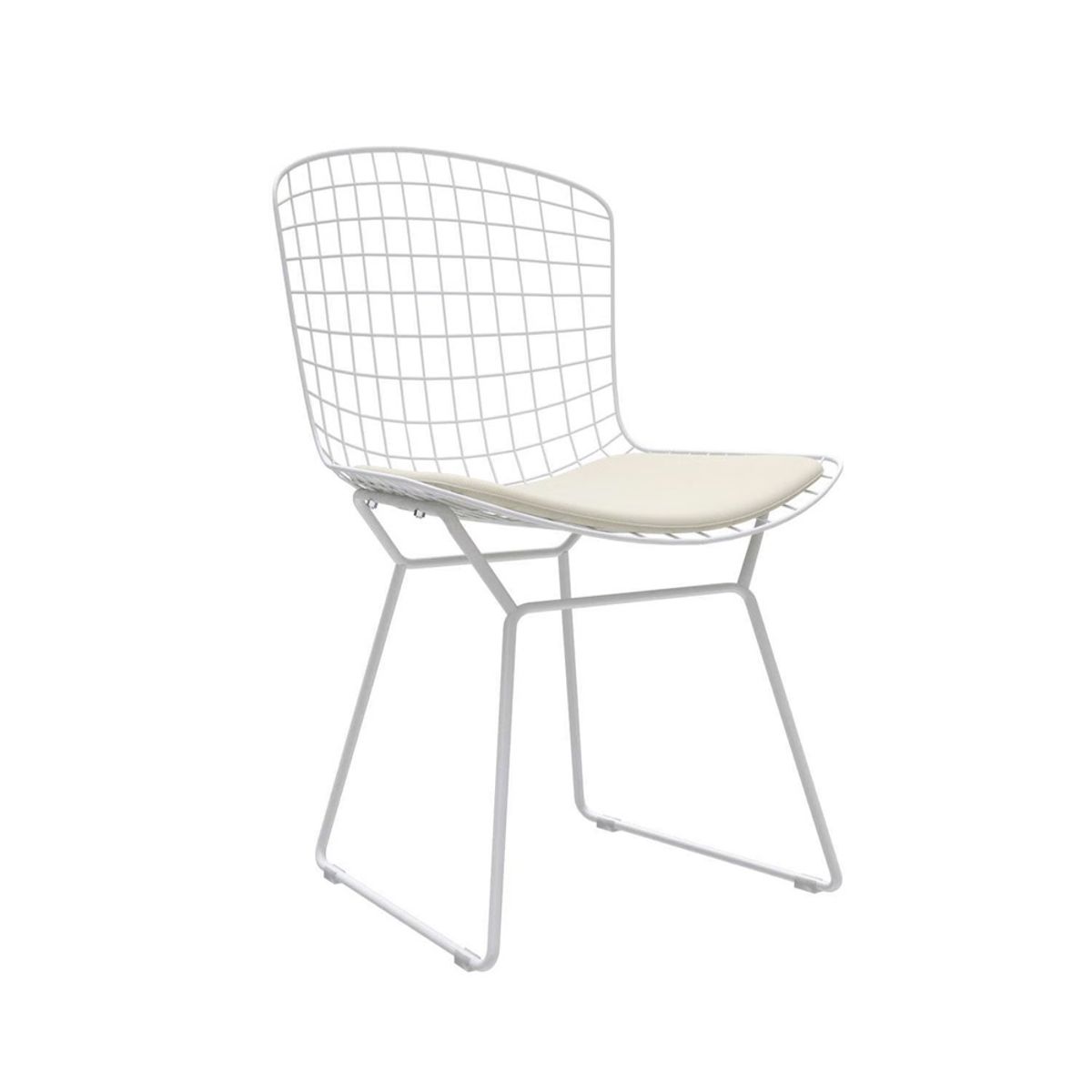 OFIDEAS - Silla De Comedor Diseño Bertoia Cojin Blanco Ofideas