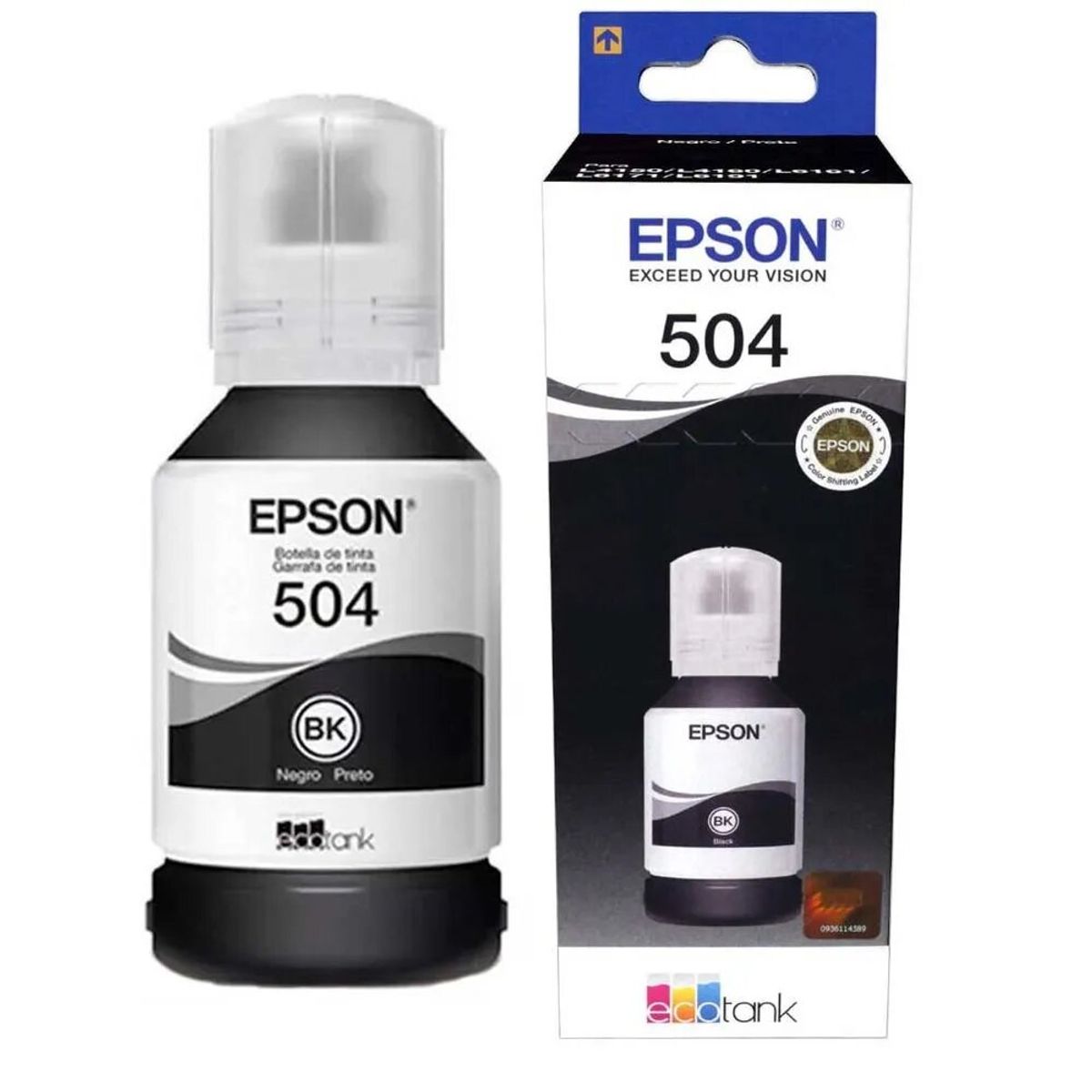 EPSON - Botella de tinta Epson 504 Negro (T504120) L4150 L4160 L4260 L6270