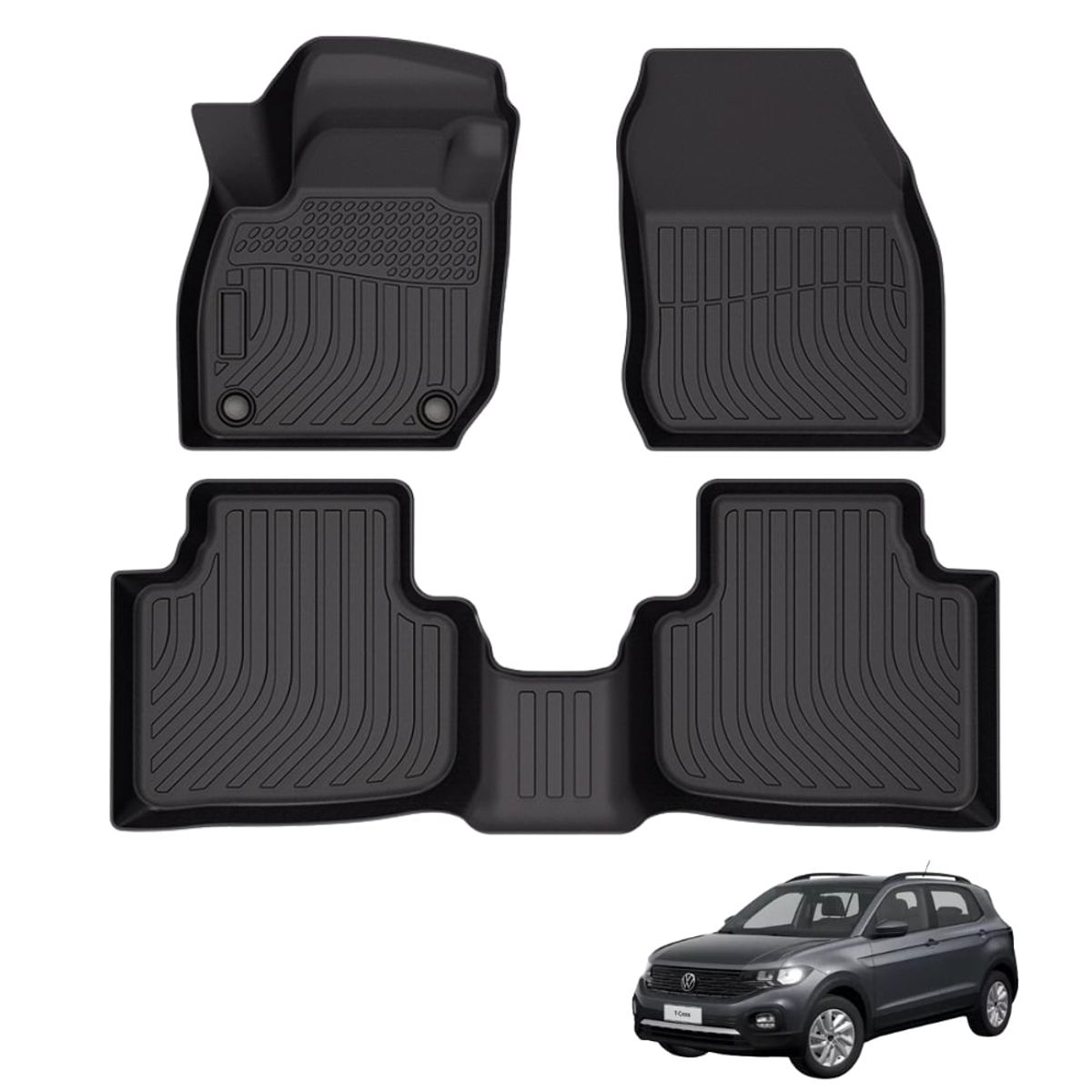 GENERICO - PROTECTOR  PISO 5D TPE VOLKSWAGEN T-CROSS 2020-2023