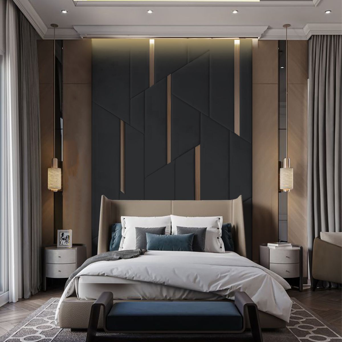 BARAKA HOME - Cabecera Ringsted 1 Plz - Negro