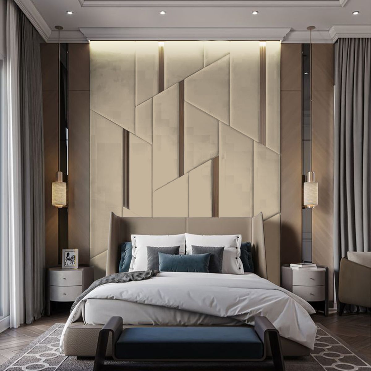 BARAKA HOME - Cabecera Ringsted 1.5 Plz - Beige Claro