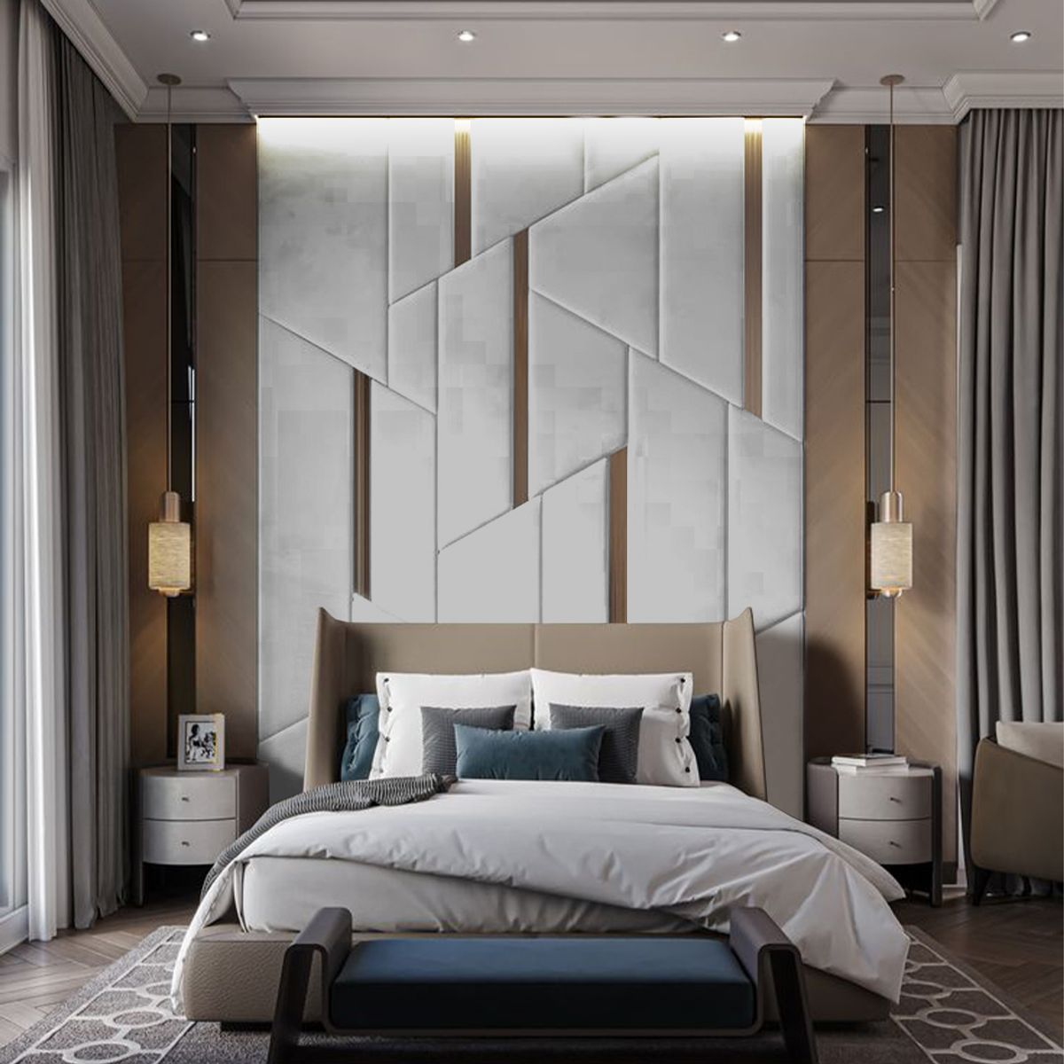 BARAKA HOME - Cabecera Ringsted 1.5 Plz - Gris Claro