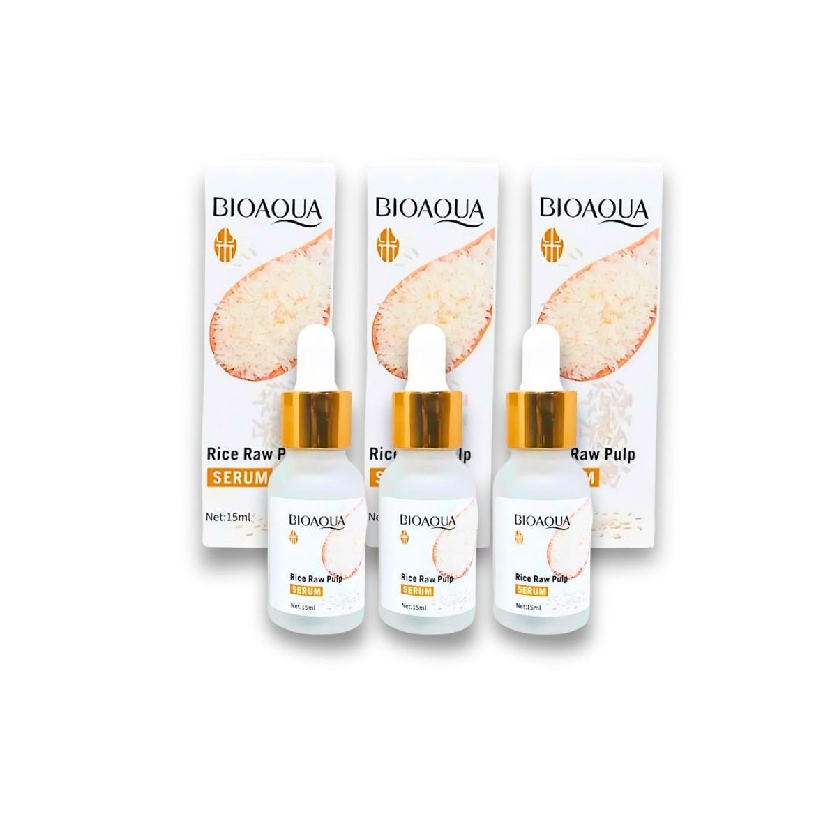 BIOAQUA - Serum Aclarante de Arroz Bioaqua 15ml x3Unids
