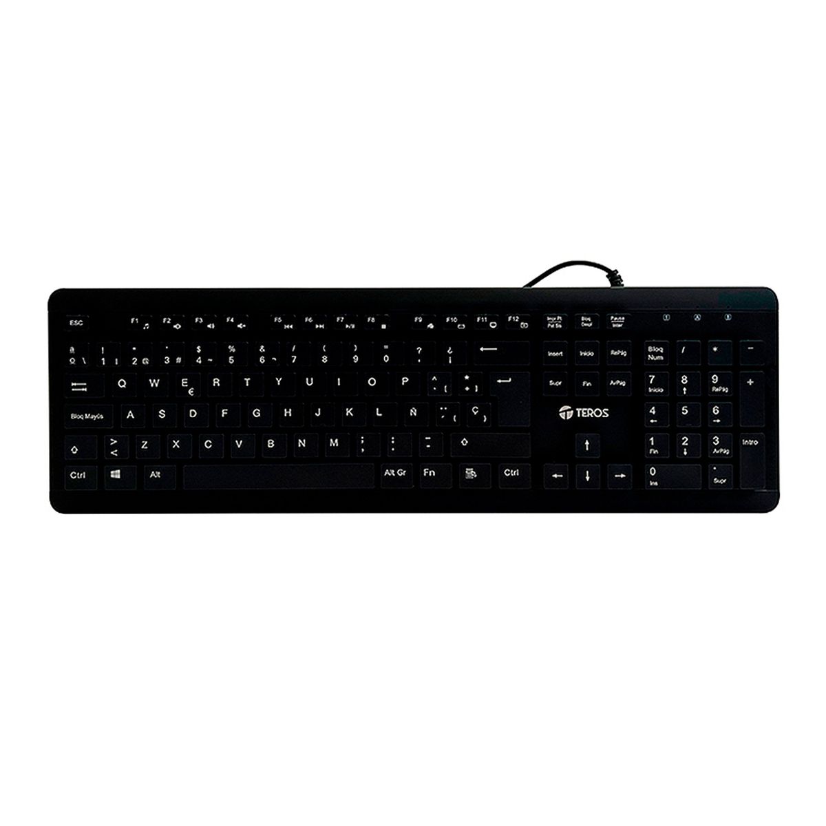 TEROS - TECLADO LAVABLE TEROS TE-4065N IPX7 USB NEGRO