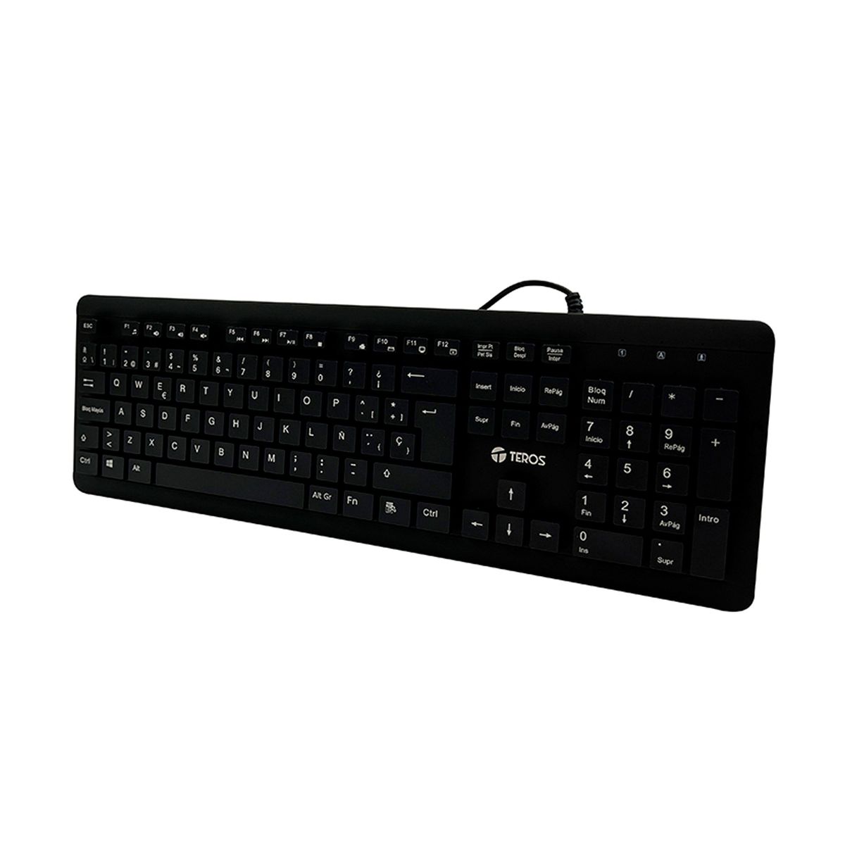 TEROS - TECLADO LAVABLE TEROS TE-4065N IPX7 USB NEGRO