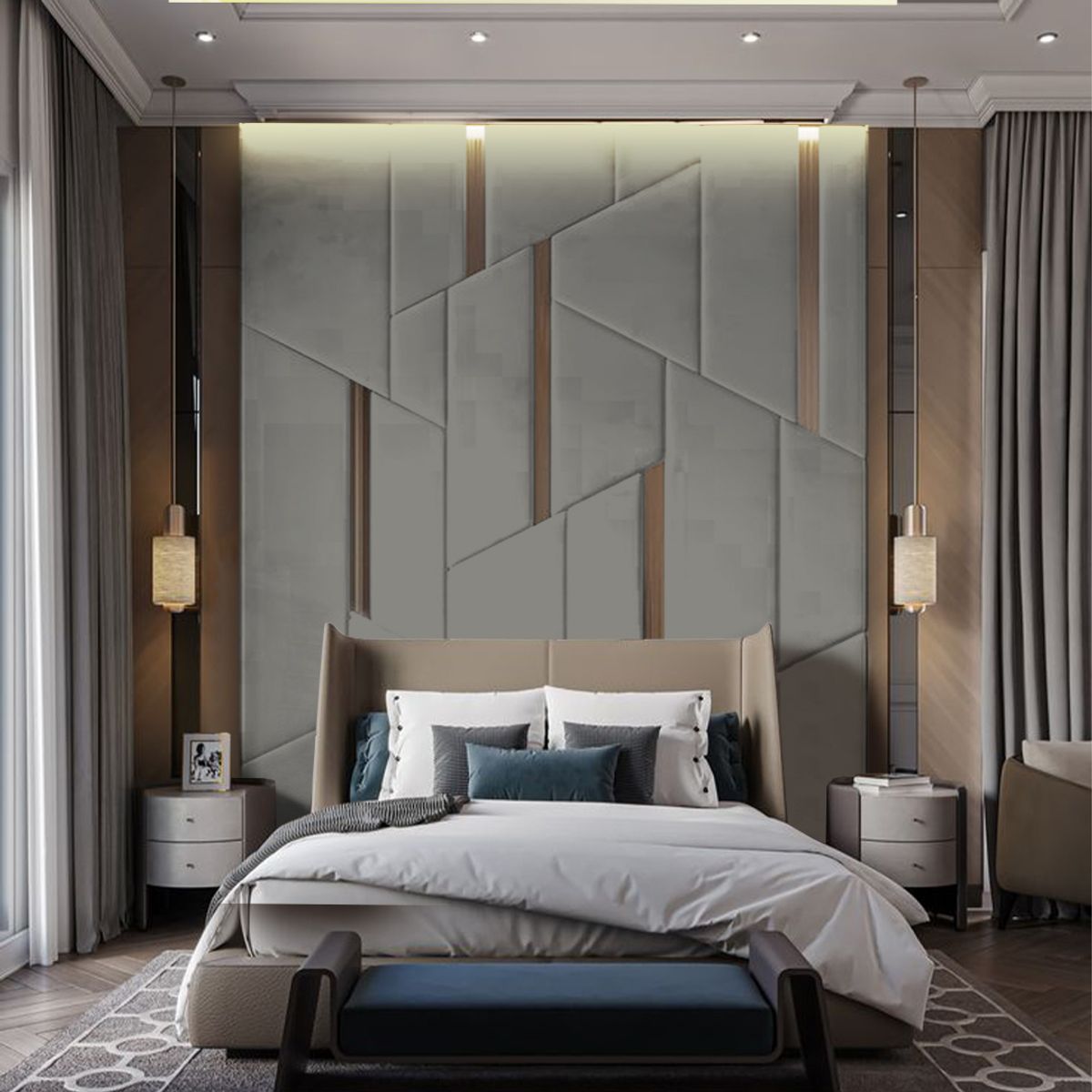 BARAKA HOME - Cabecera Ringsted 2 Plz - Gris Oscuro