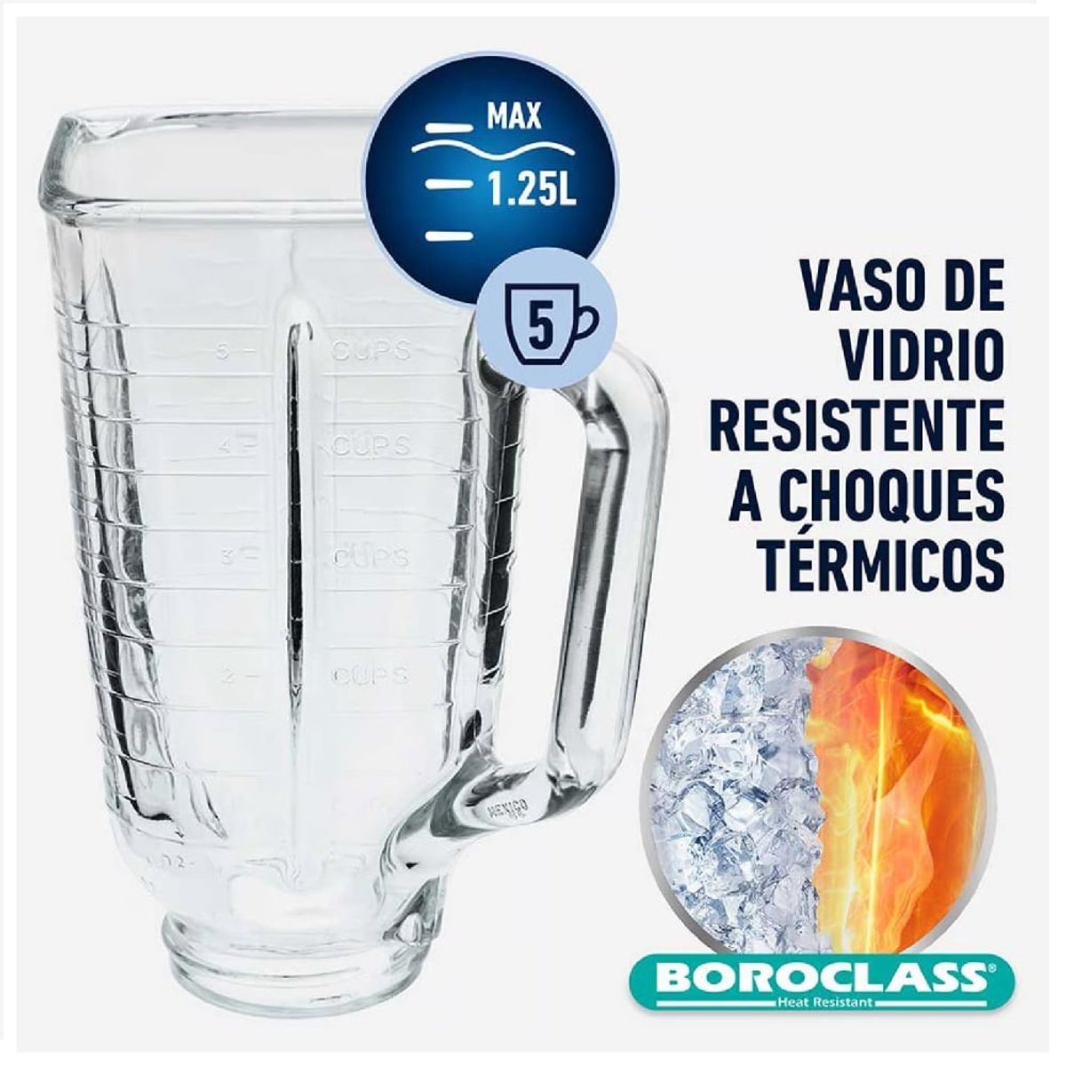 OSTER - Vaso Oster 927-35 de Vidrio Refractario sin Tapa