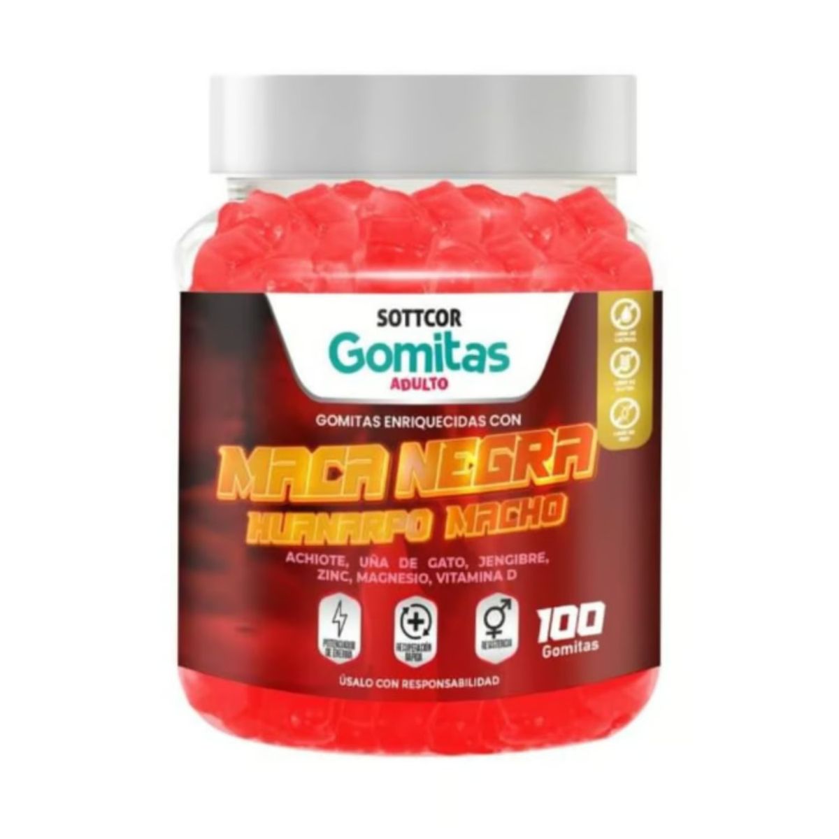 GENERICO - Gomitas Con Maca Negra 100 Gomitas - SOTTCOR