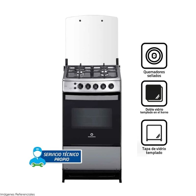 INDURAMA - Cocina Indurama Bilbao Spazio Plus 4 Quemadora 20" Croma