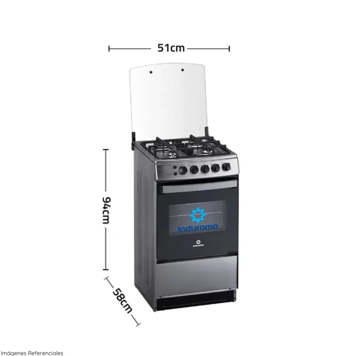 INDURAMA - Cocina Indurama Bilbao Spazio Plus 4 Quemadora 20" Croma