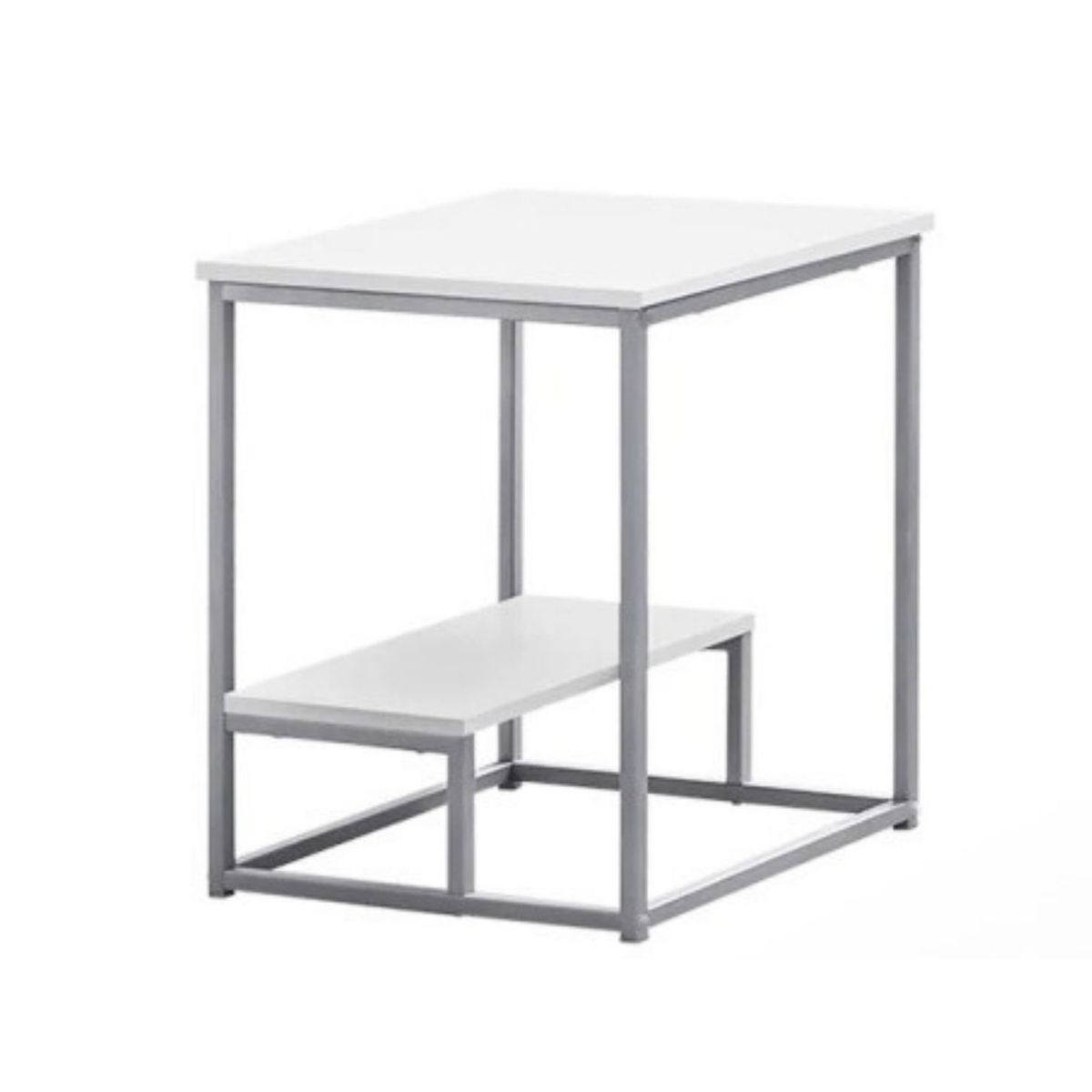 GENERICO - Mesa Auxiliar Industrial Batons Blanco Coricha Home