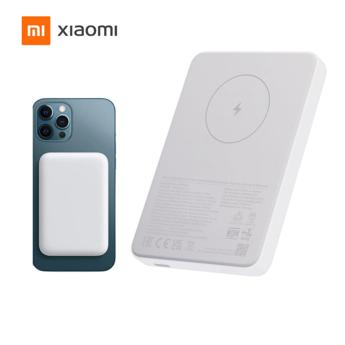 XIAOMI - Power Bank Cargador Carga Inalambrica Magnetico Xiaomi 5000mah 7w