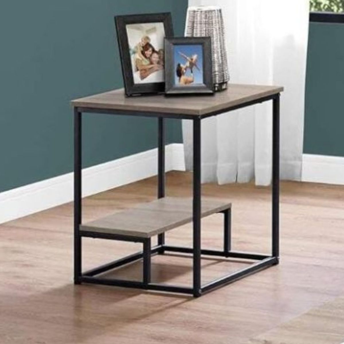 GENERICO - Mesa Auxiliar Industrial Batons Espresso Coricha Home