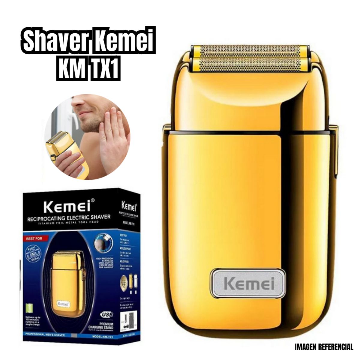 GENERICO - Afeitadora Shaver Kemei Recargable KM-TX1