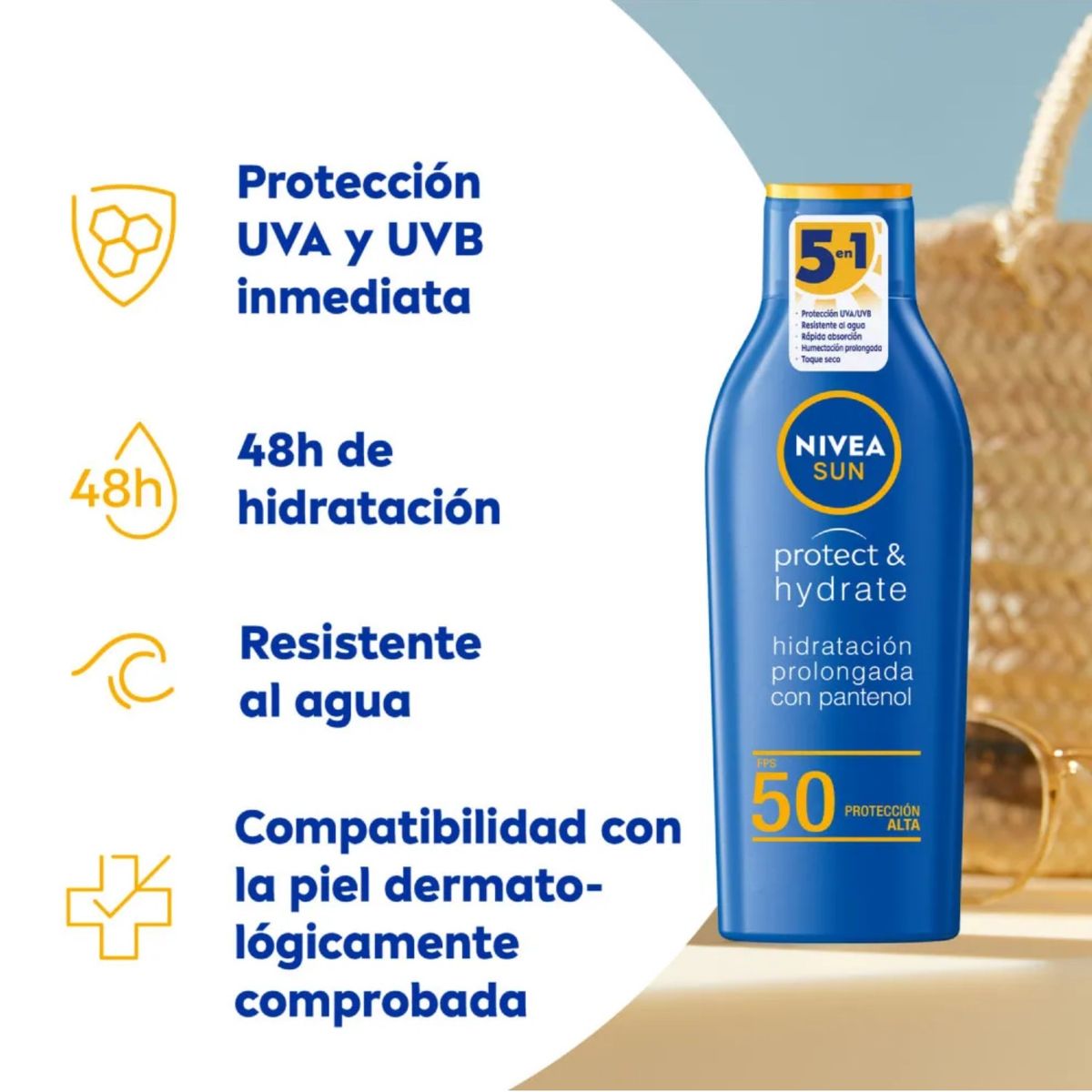 NIVEA - Bloqueador Solar NIVEA Protect & Hydrate FPS 50 Frasco 200ml