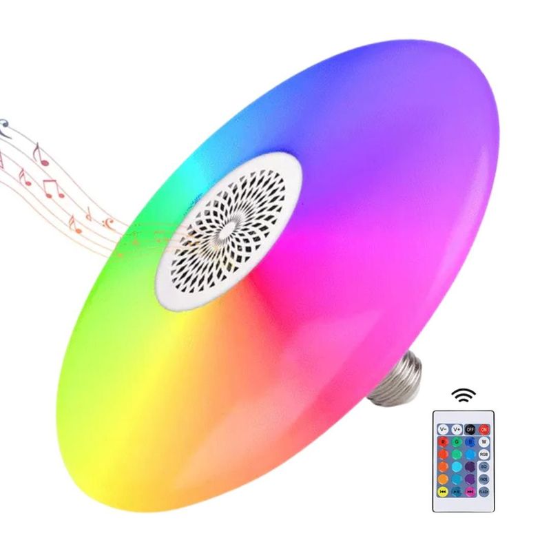 OEM - Lampara Foco Parlante Bluetooth 48W BOSSNEY Luz Blanca + RGB BS-3016