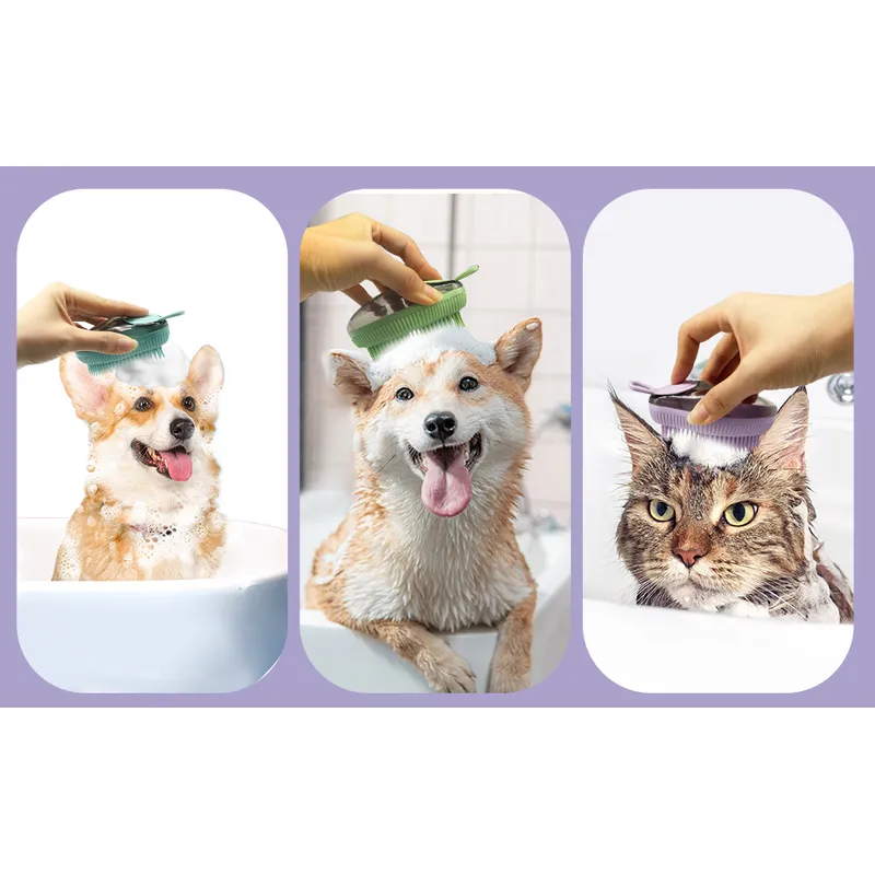 GENERICO - CEPILLO PEINE DISPENSADOR JABÓN SHAMPOO BAÑO PERROS GATOS