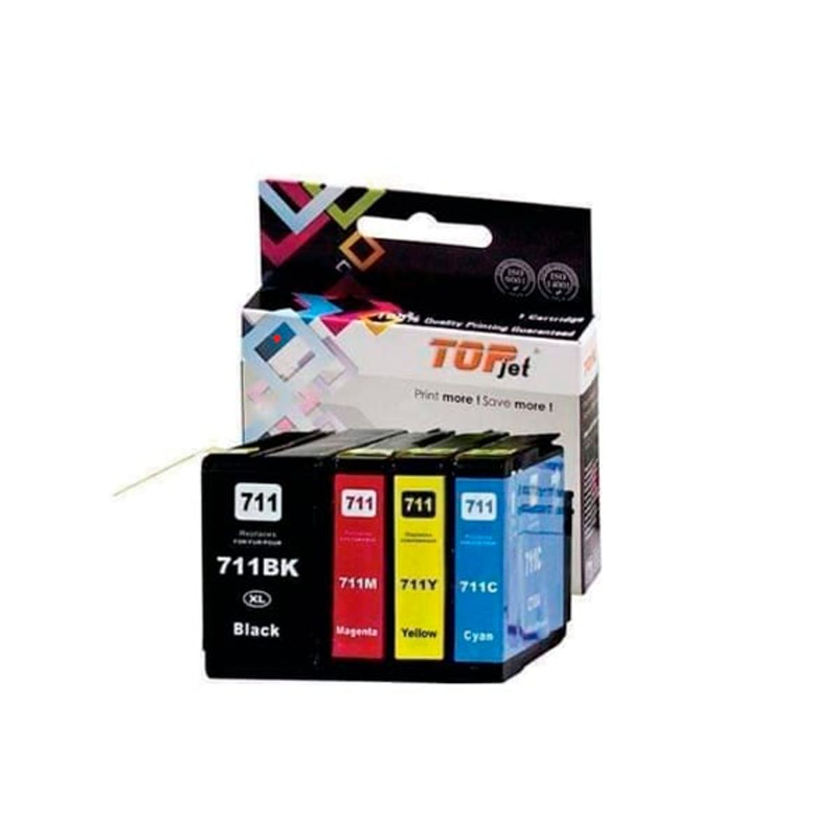 GENERICO - Pack de Tintas Compatibles para HP 711 Negro, Magenta, Cyan, Amarillo