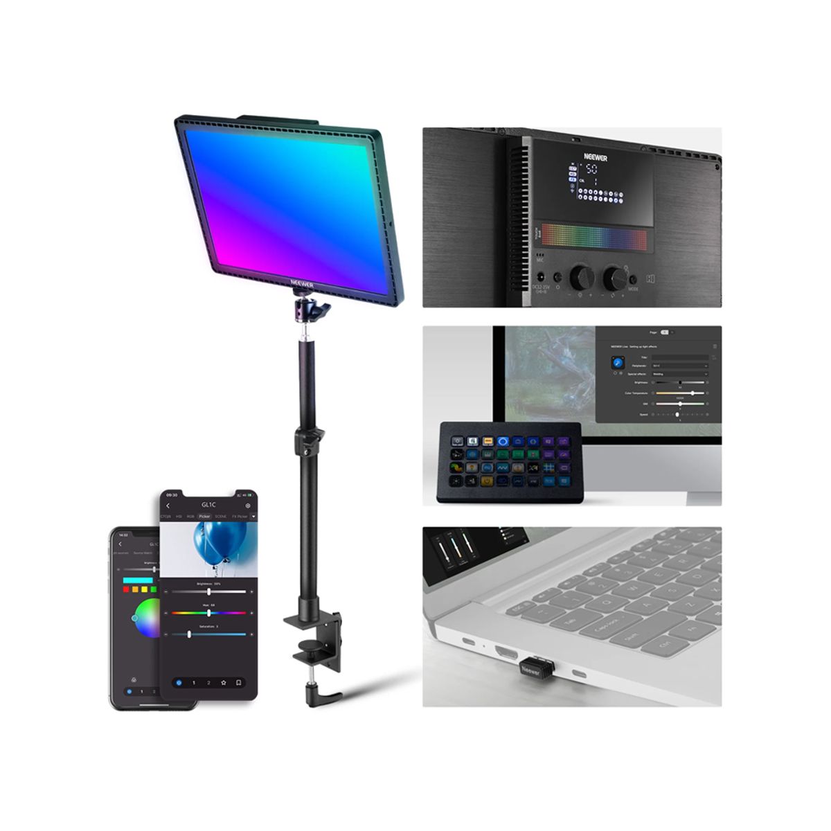 NEEWER - Luz Continua LED Neewer GL1C + Soporte de Mesa