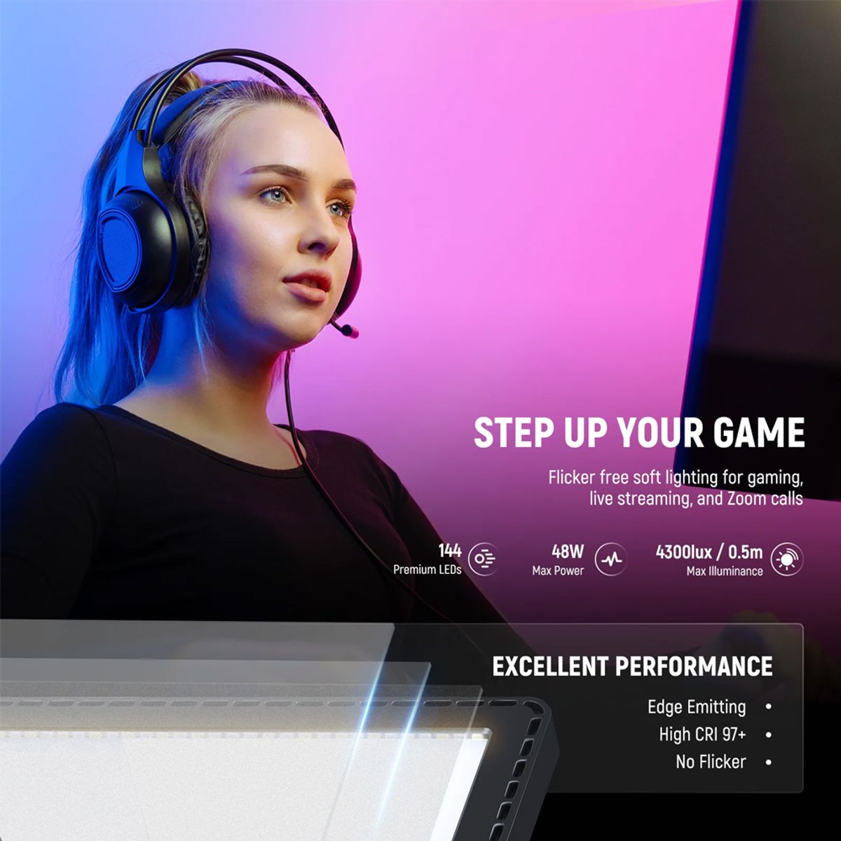 NEEWER - Luz Continua LED Neewer GL1C + Soporte de Mesa